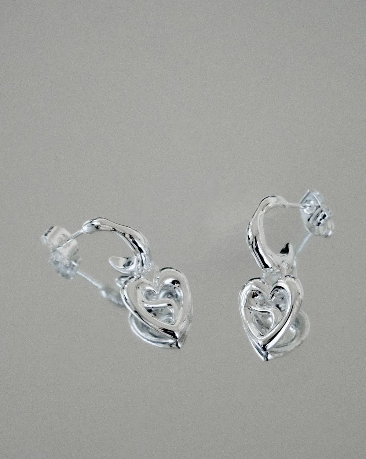 Mika Cosmic Heart Hoops - Sterling Silver - Image 7