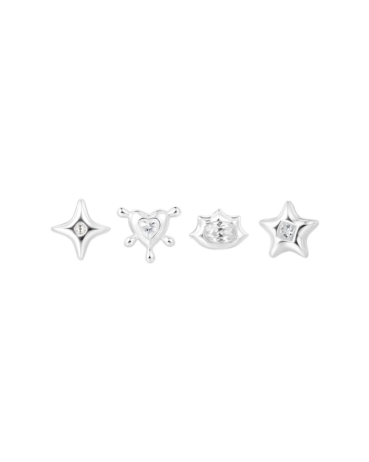 Mila Shapes Earrings Set - Sterling Silver