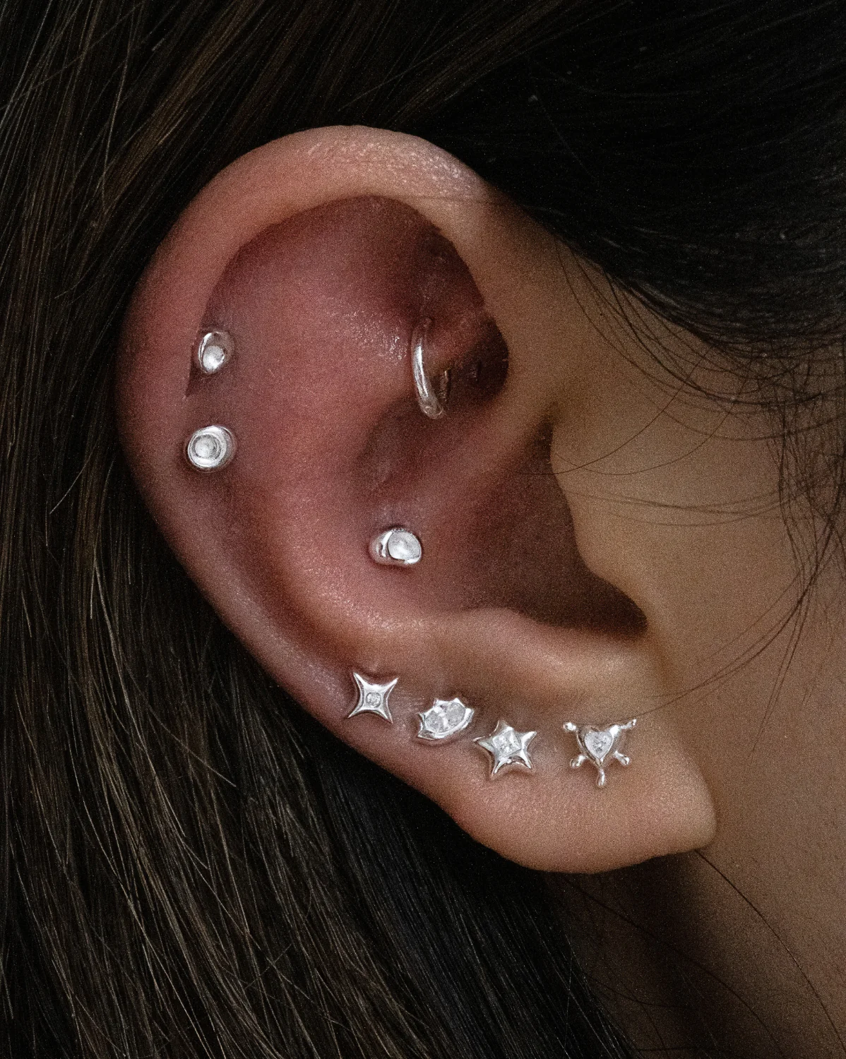 Mila Shapes Earrings Set - Sterling Silver - Image 2