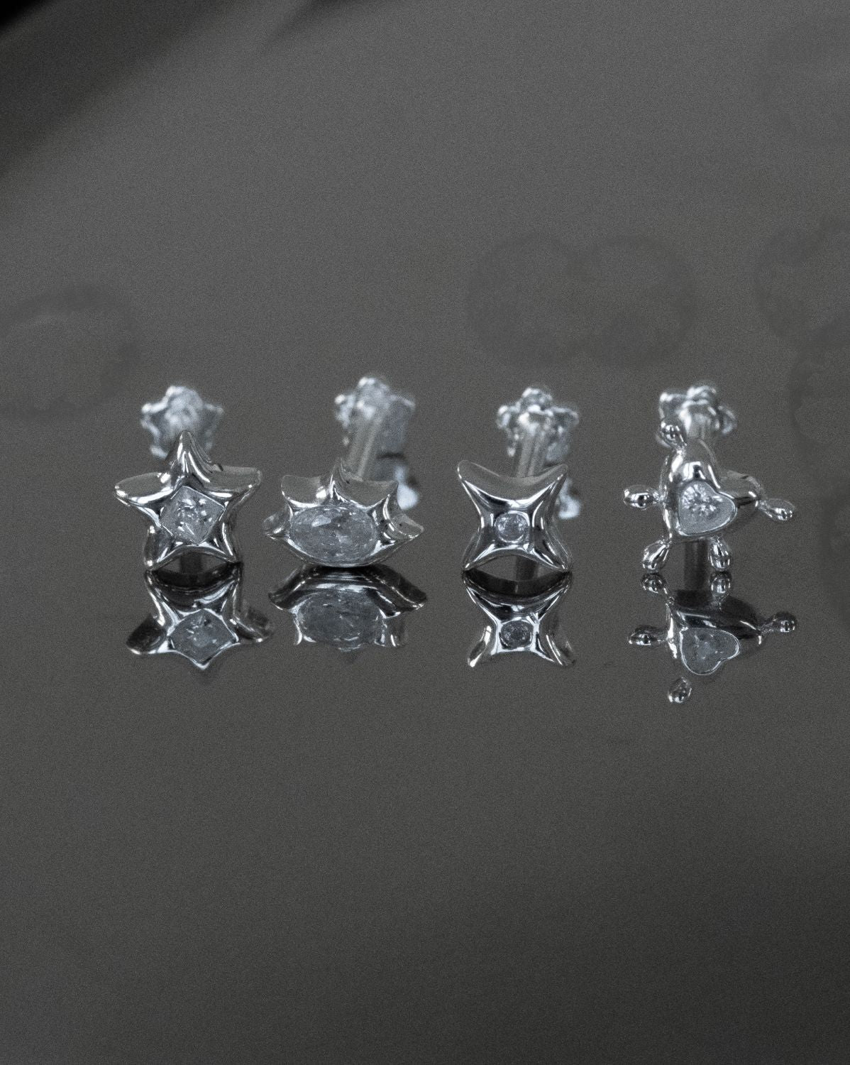 Mila Shapes Earrings Set - Sterling Silver - Image 3