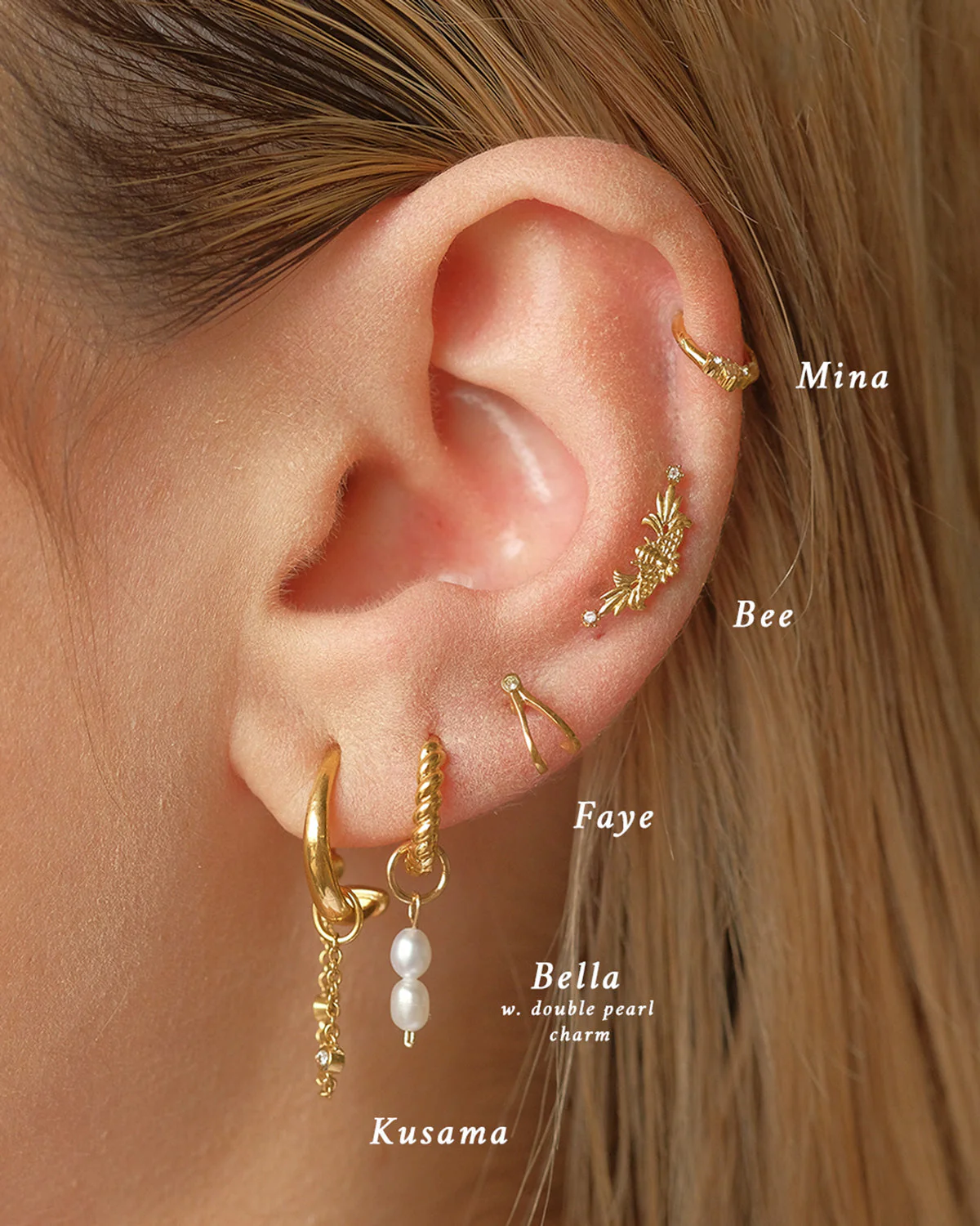 Mina Trio Gemstone Hoop - Image 3