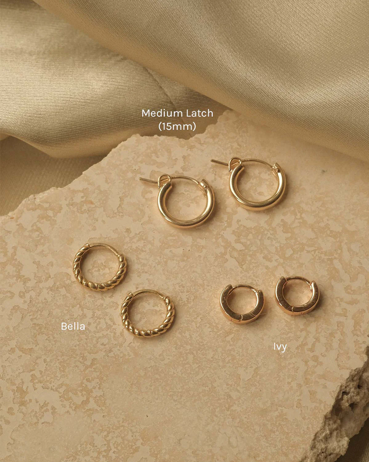 Mix & Match Medium Latch Hoops (15mm) - Image 3