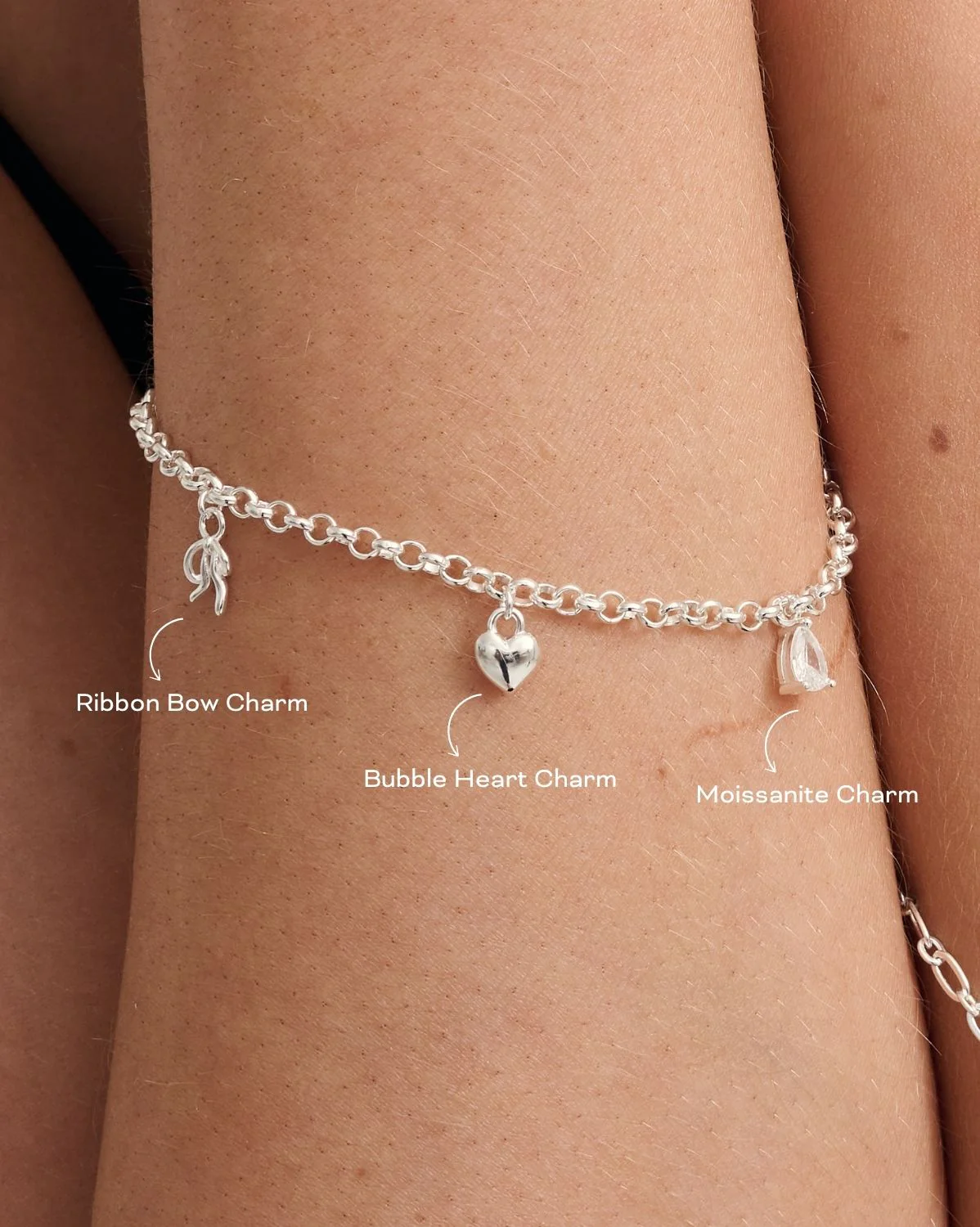 Moissanite Charm - Sterling Silver - Image 4