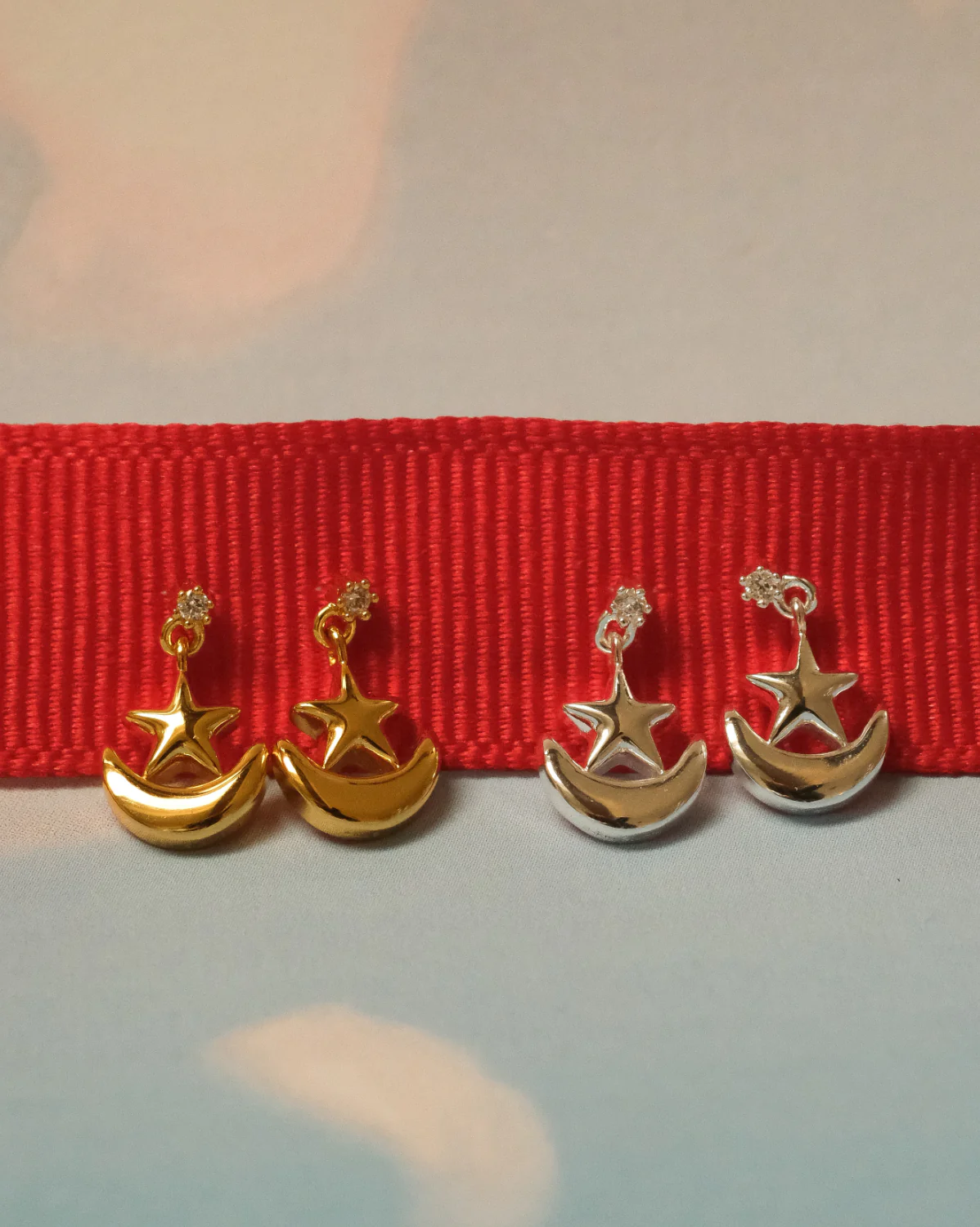 Solid Gold Moon Cosmic Power Earrings (Ready to ship) - Image 4