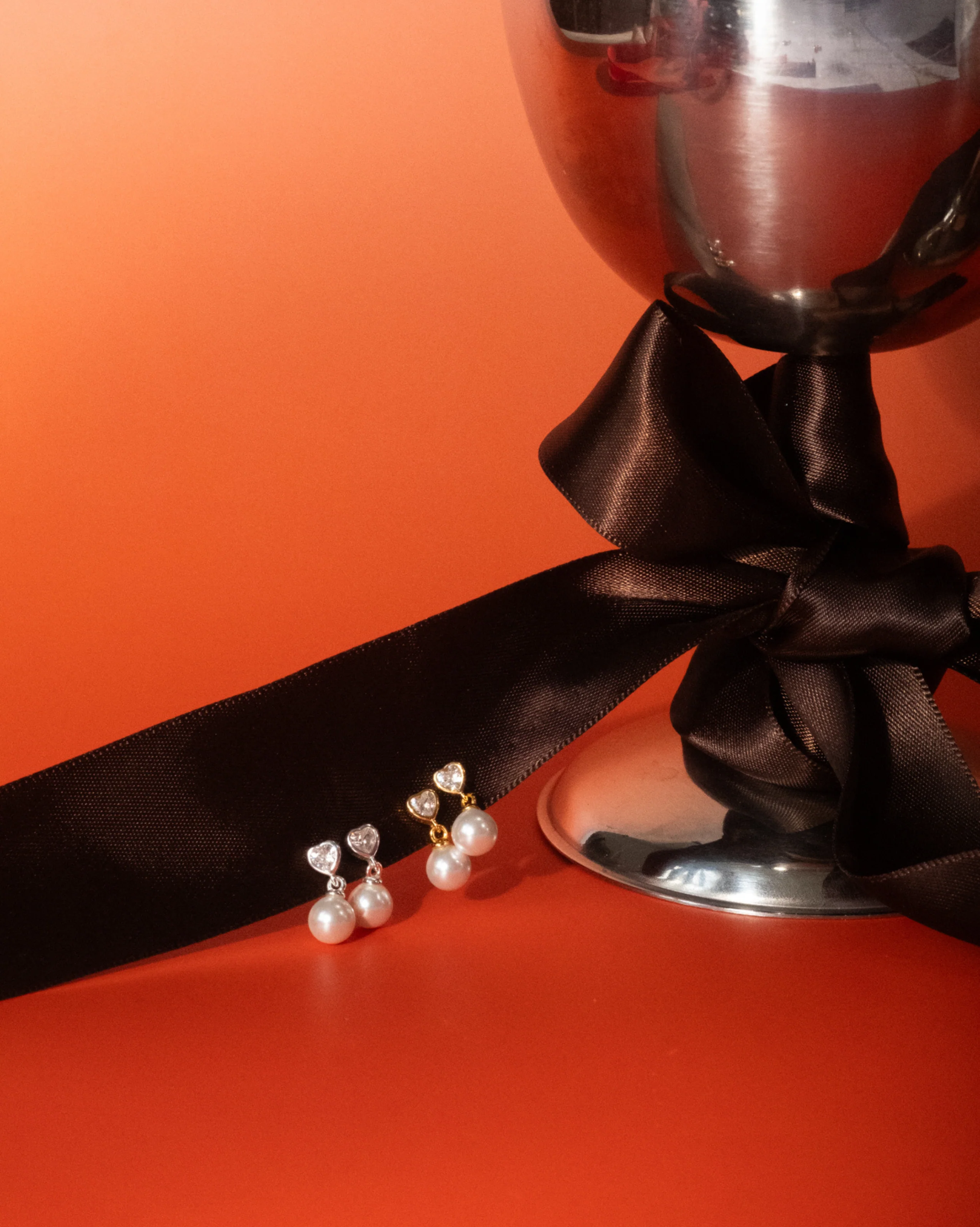 Motunui Heart Pearl Drop Studs - 9K Solid Gold - Image 8