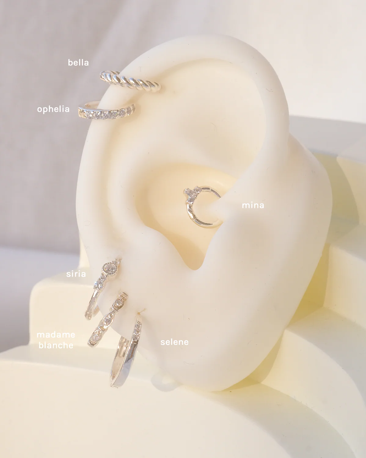 Ophelia Pave Huggie Hoops - Sterling Silver - Image 3