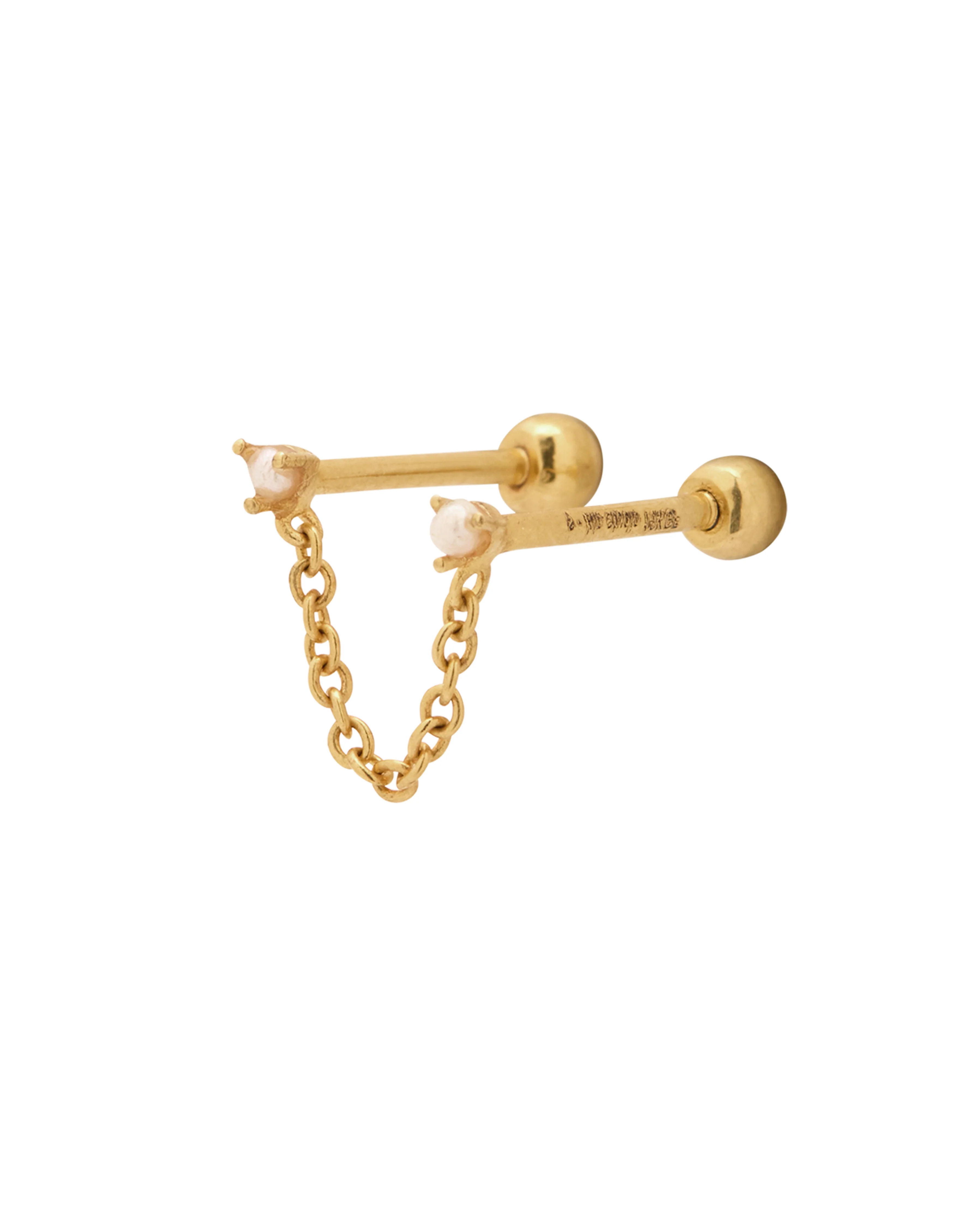 Orla Pearl Double Piercing Stud - Image 9