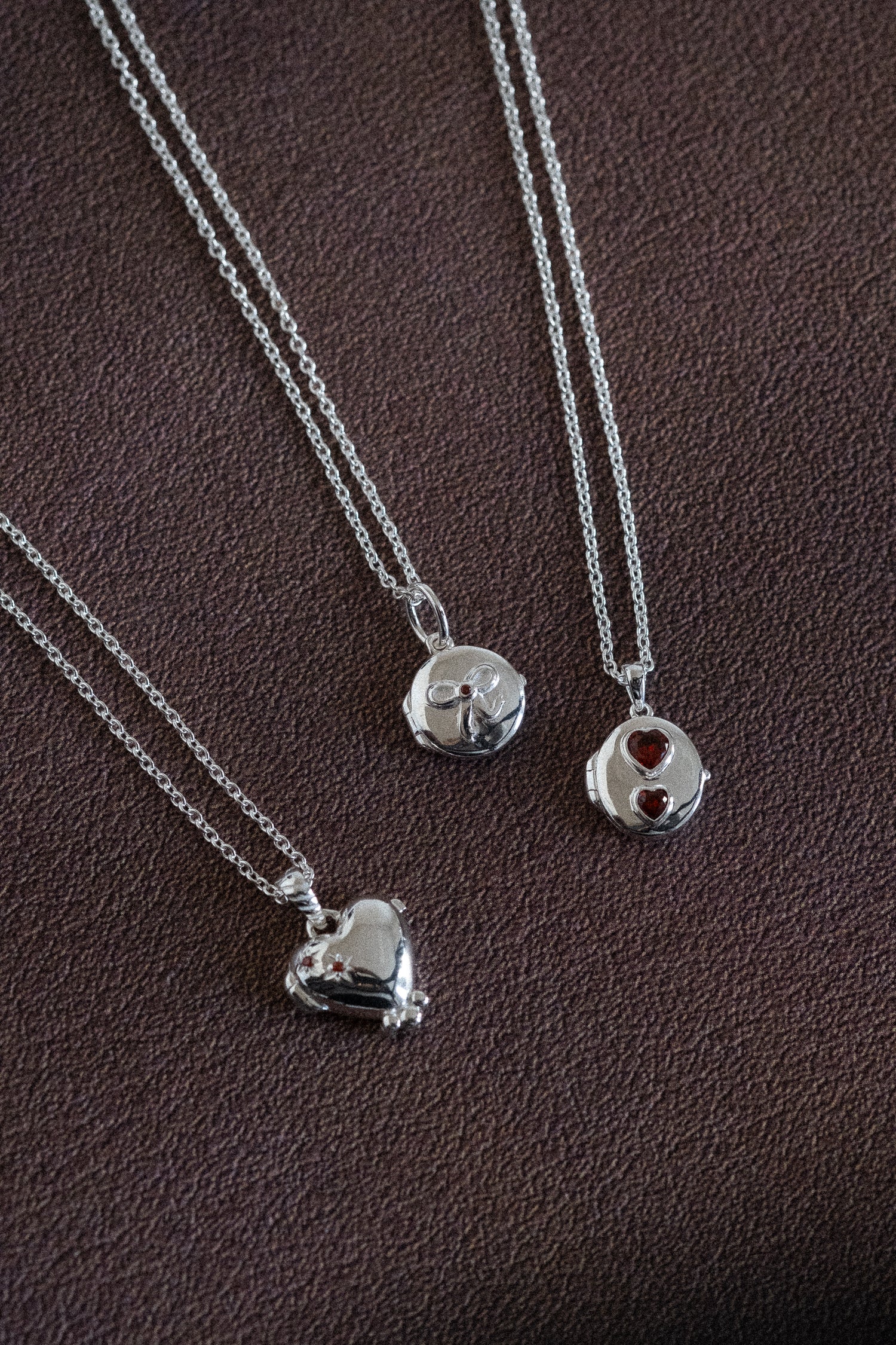 Oval Double-Hearts Engravable Locket Necklace - Sterling Silver - Image 4