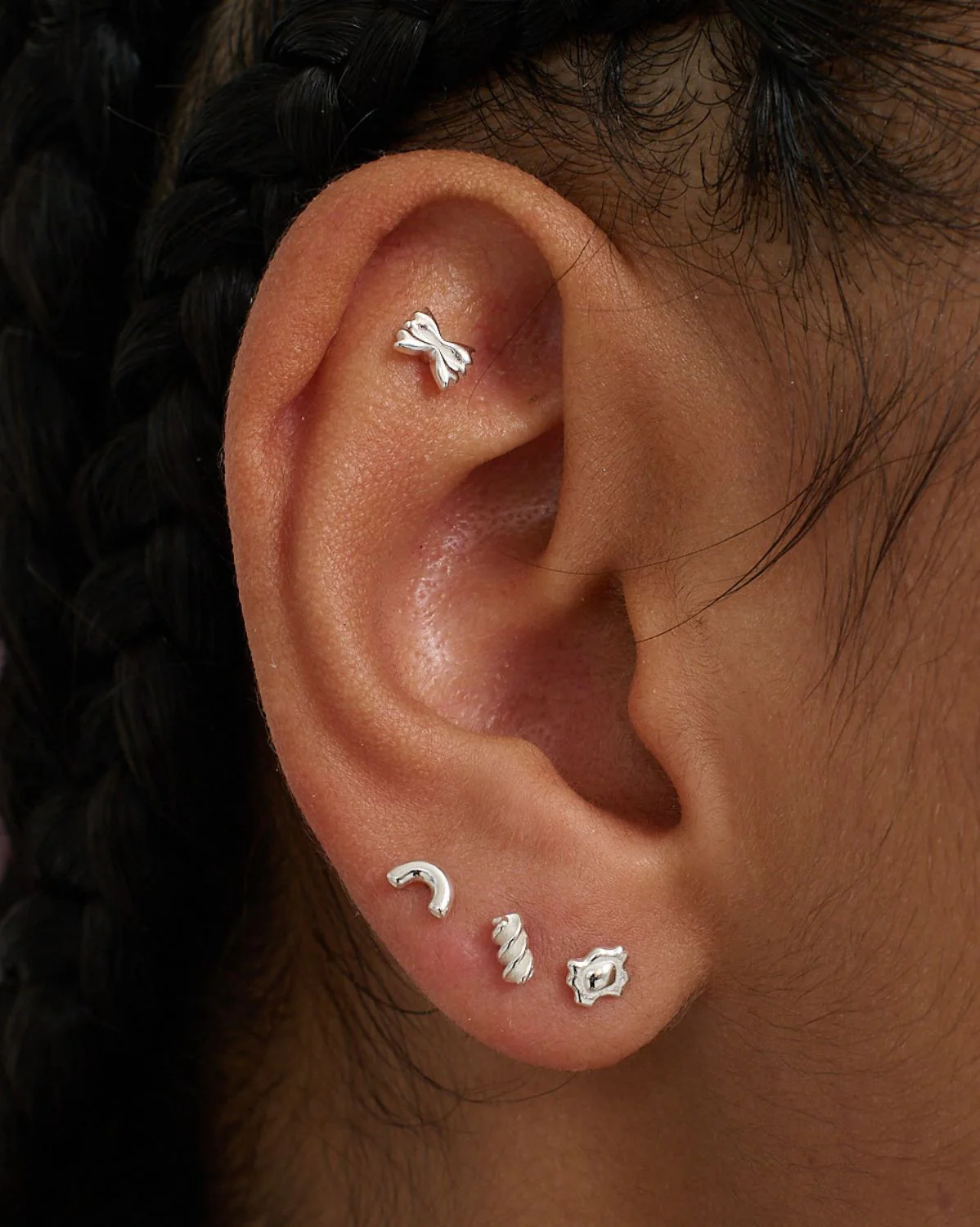Pasta Shapes Earrings Set - Sterling Silver - Image 4