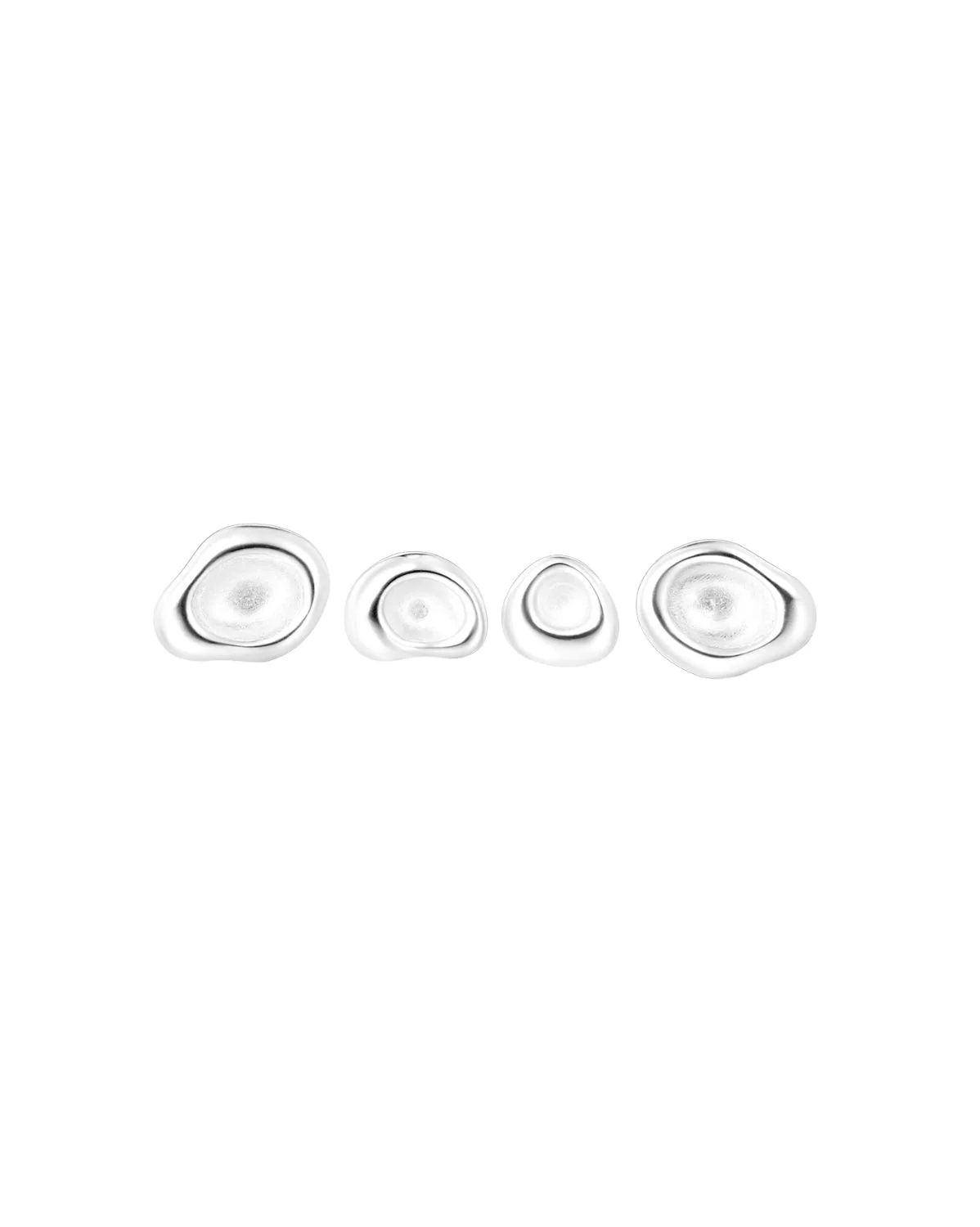 Pebble Earrings Set - Sterling Silver