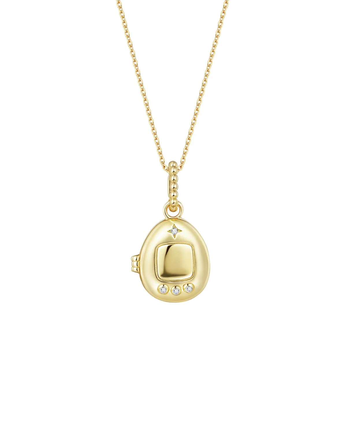 Pixel Engravable Locket Necklace