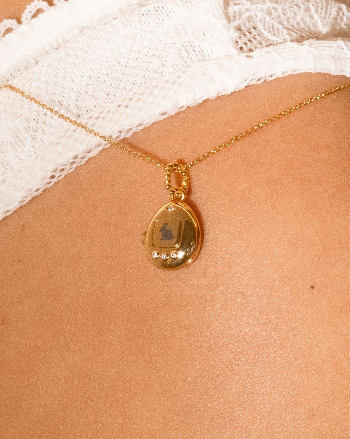 Pixel Engravable Locket Necklace - Image 4