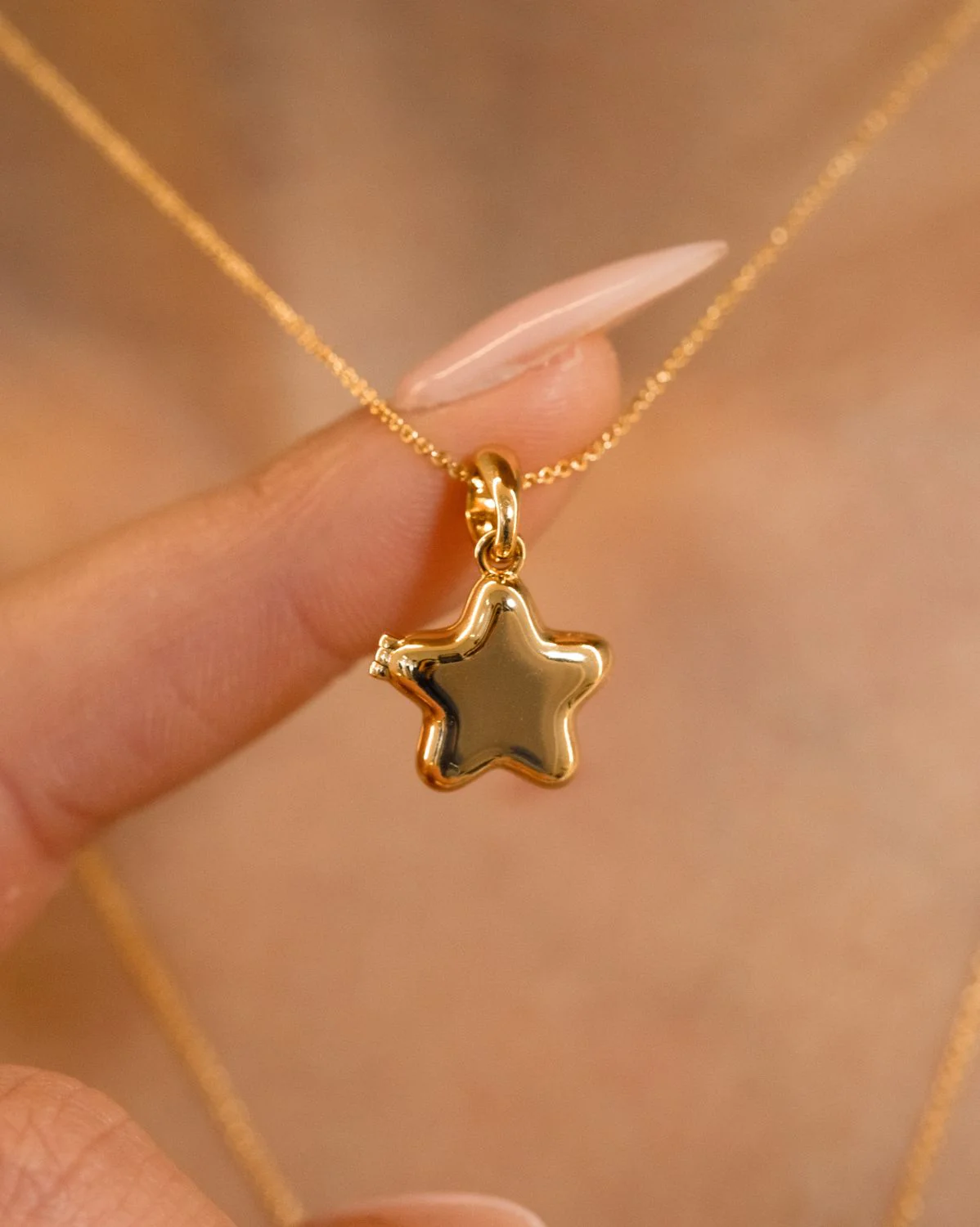 Polly’s Star Engravable Locket Necklace - Image 2