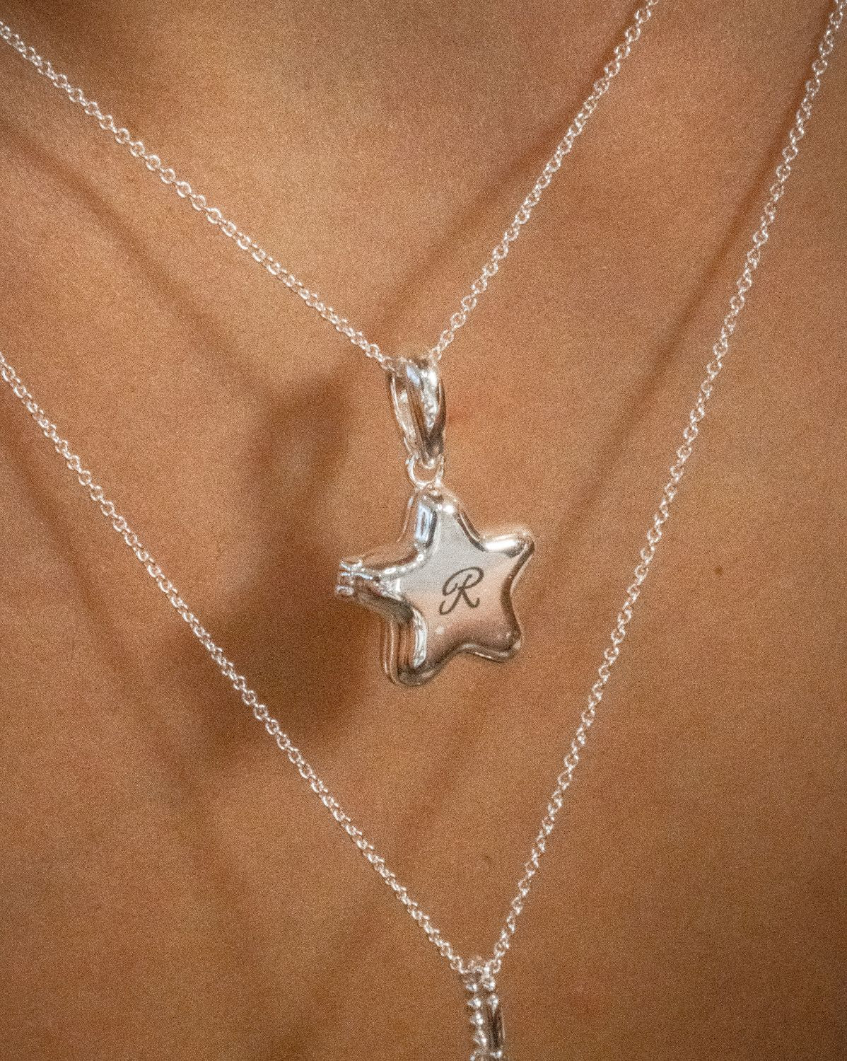 Polly’s Star Engravable Locket Necklace - Silver - Image 2