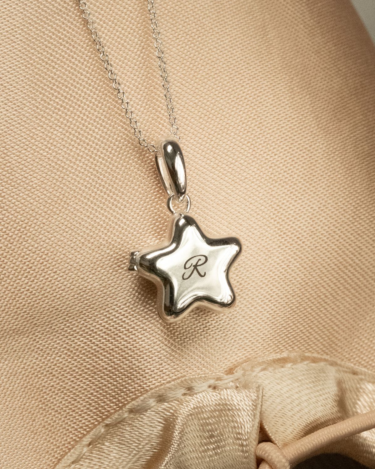 Polly’s Star Engravable Locket Necklace - Silver - Image 3