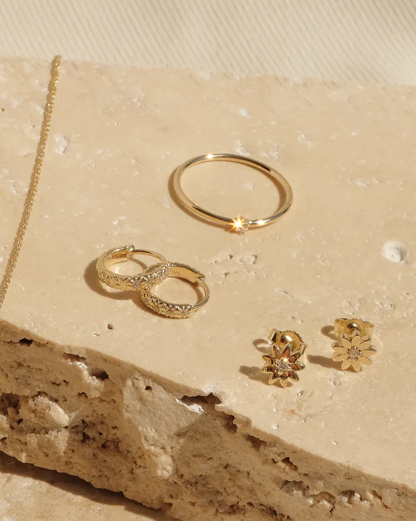 Primrose Solid Gold Petite Diamond Ring - Image 3