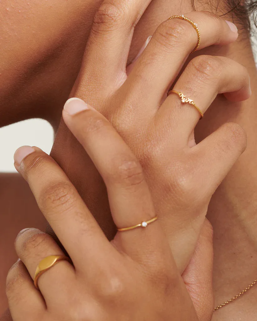 Primrose Solid Gold Petite Diamond Ring - Image 4