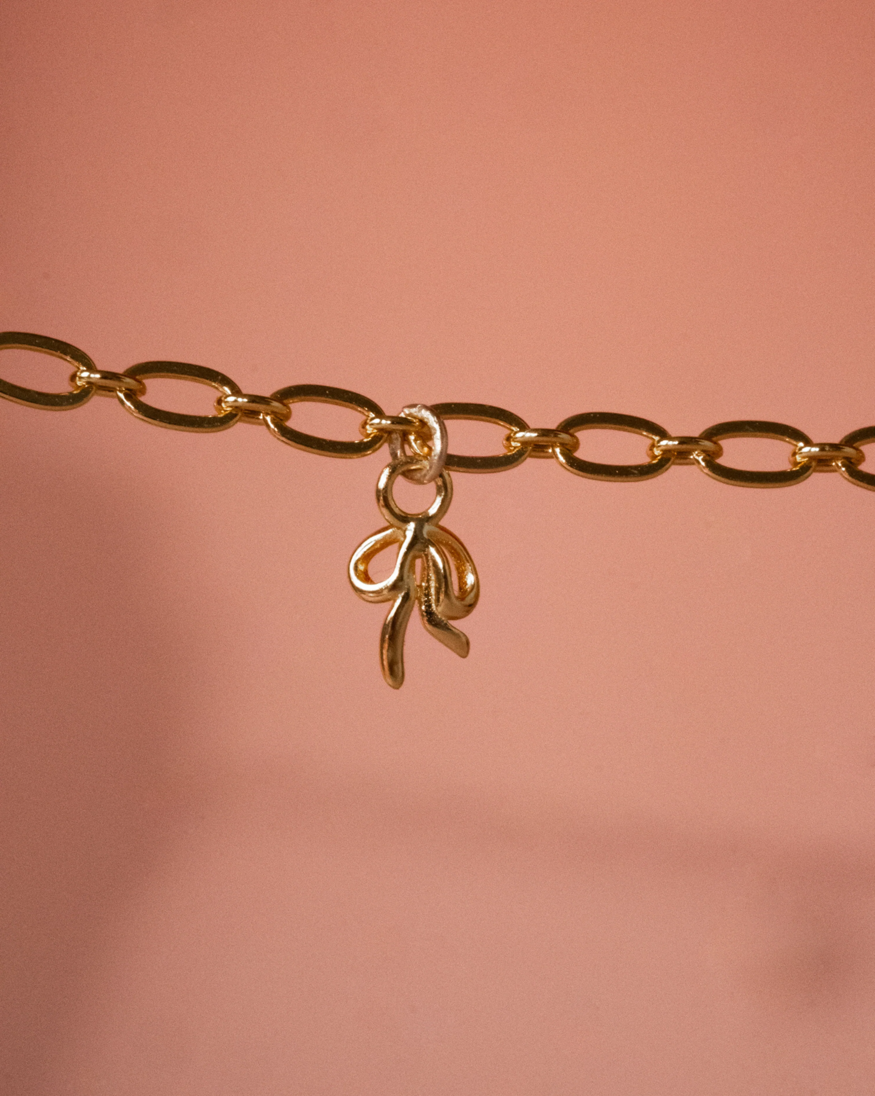 Ribbon Bow Solid Gold Pendant - Image 2