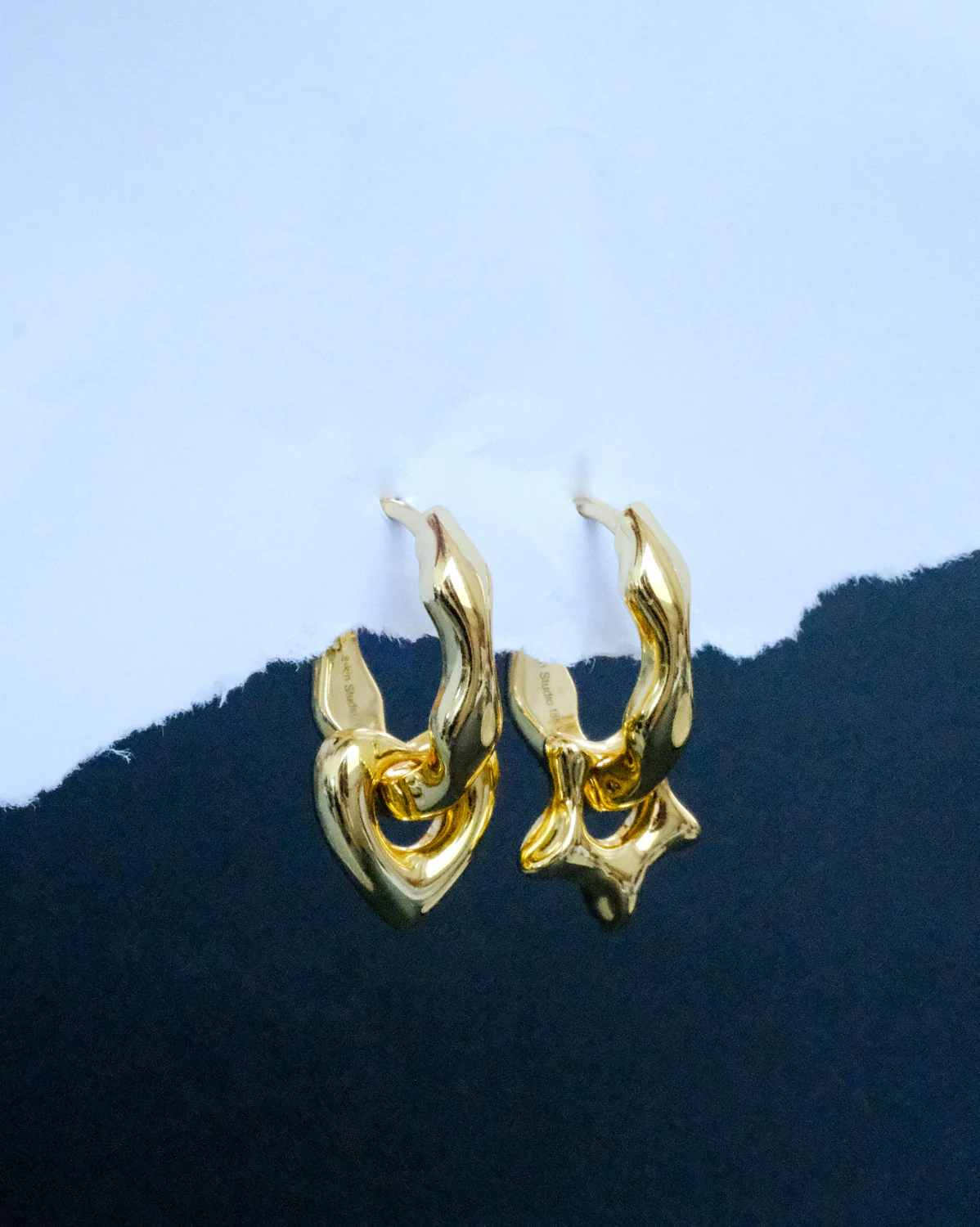 Rina Sculptural Charm Hoops - Image 2