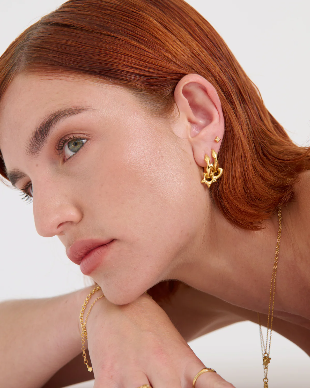 Rina Sculptural Charm Hoops - Image 5
