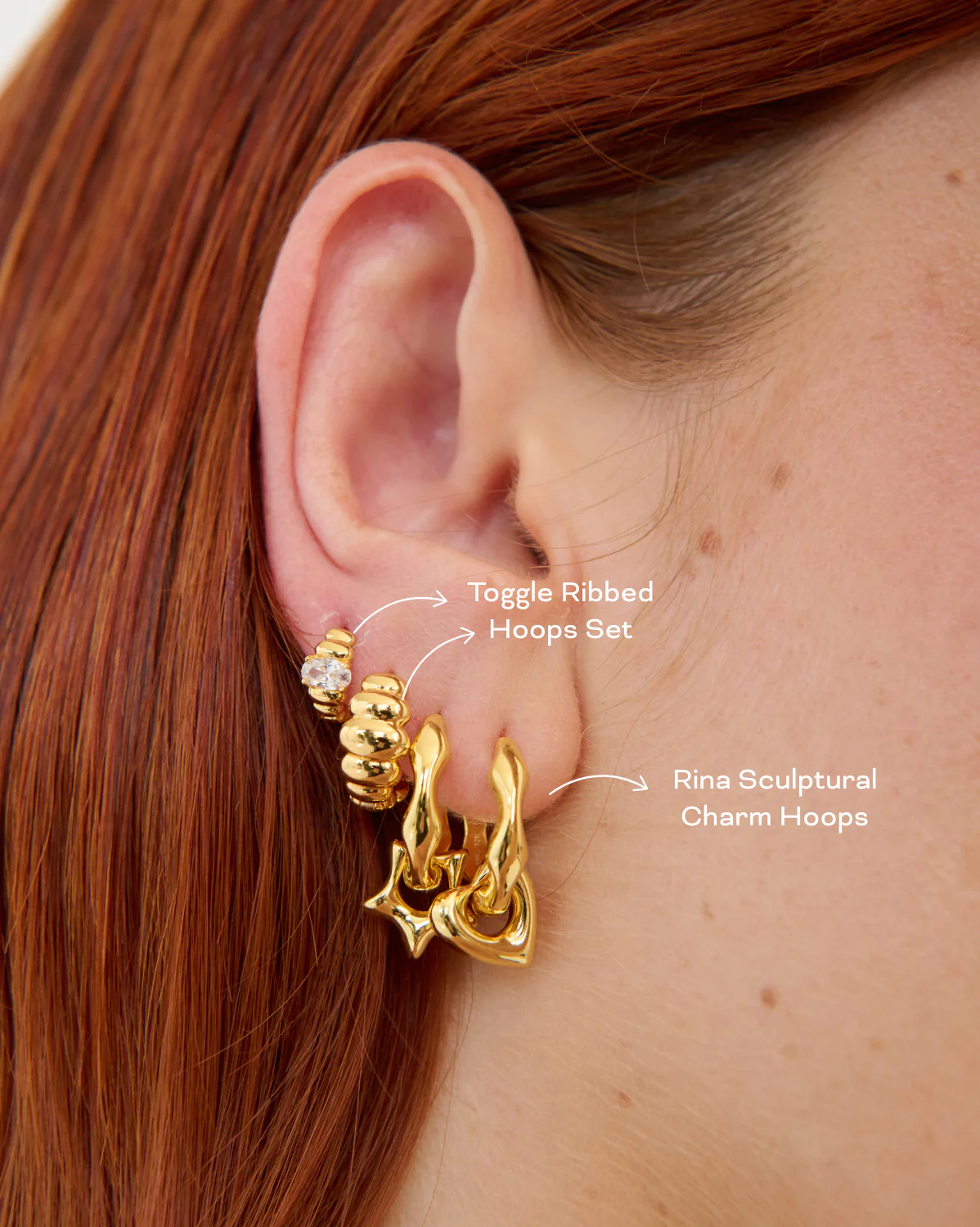 Rina Sculptural Charm Hoops - Image 6