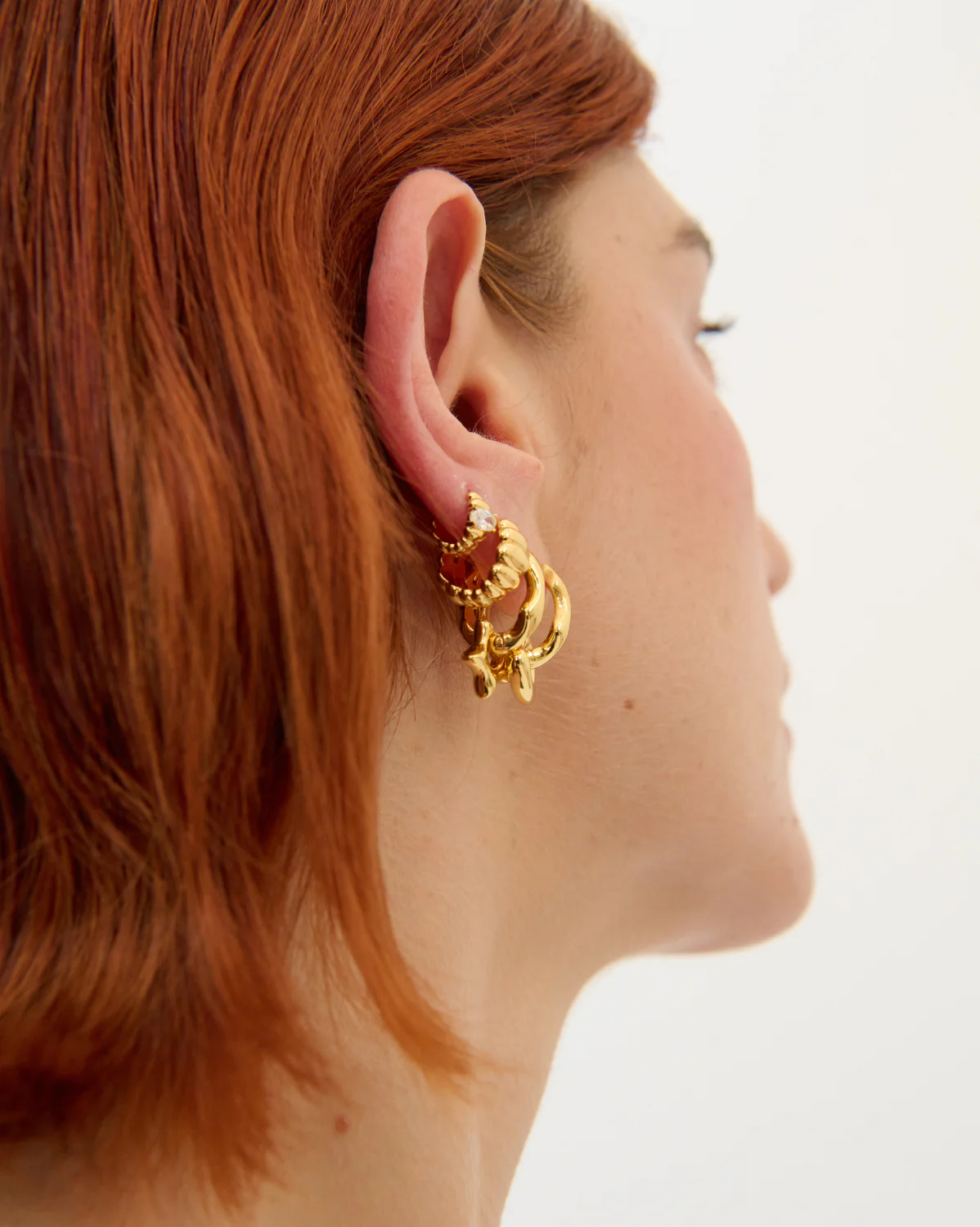 Rina Sculptural Charm Hoops - Image 7