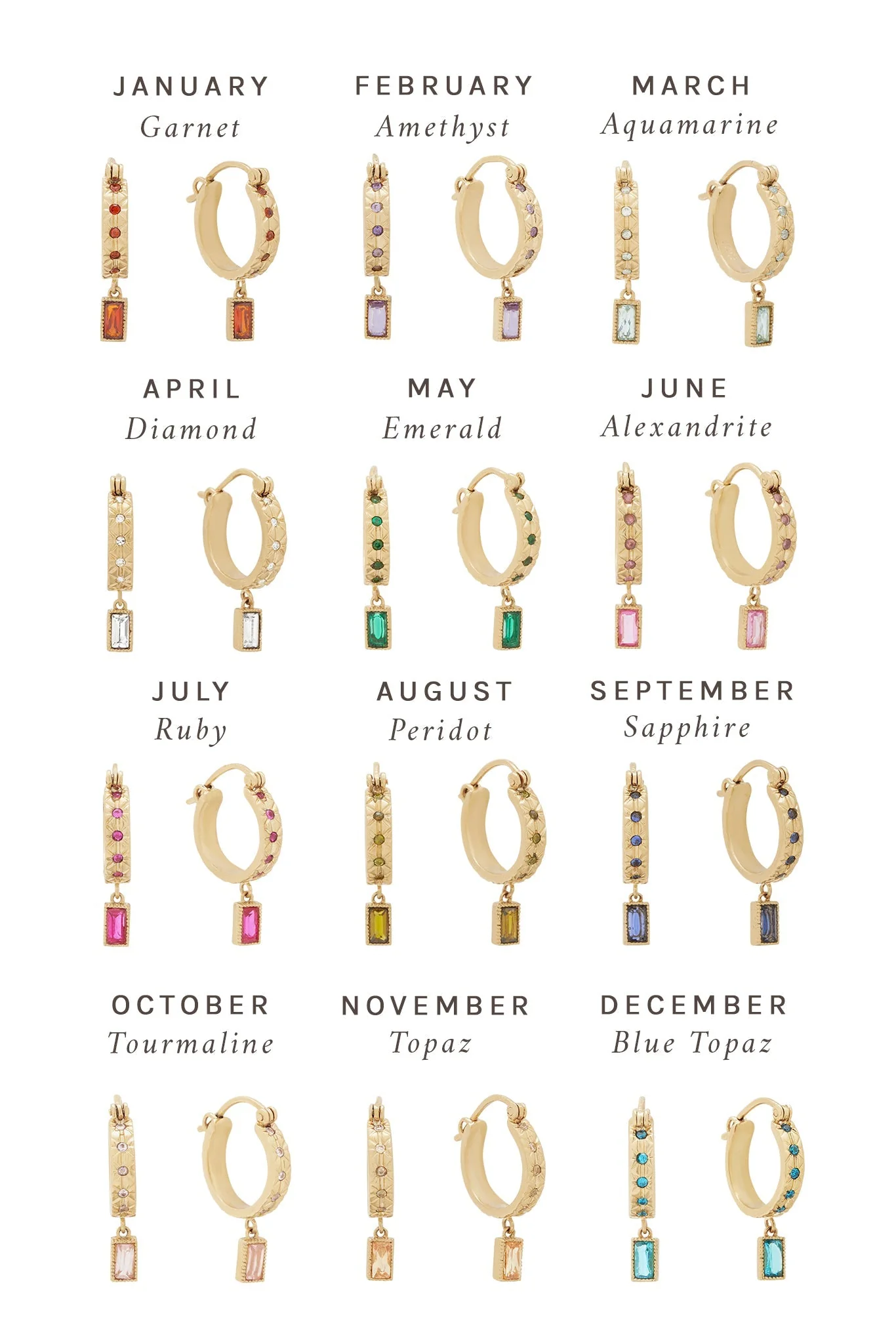 Sara September Birthstone Hoops - Sapphire CZ - Image 4