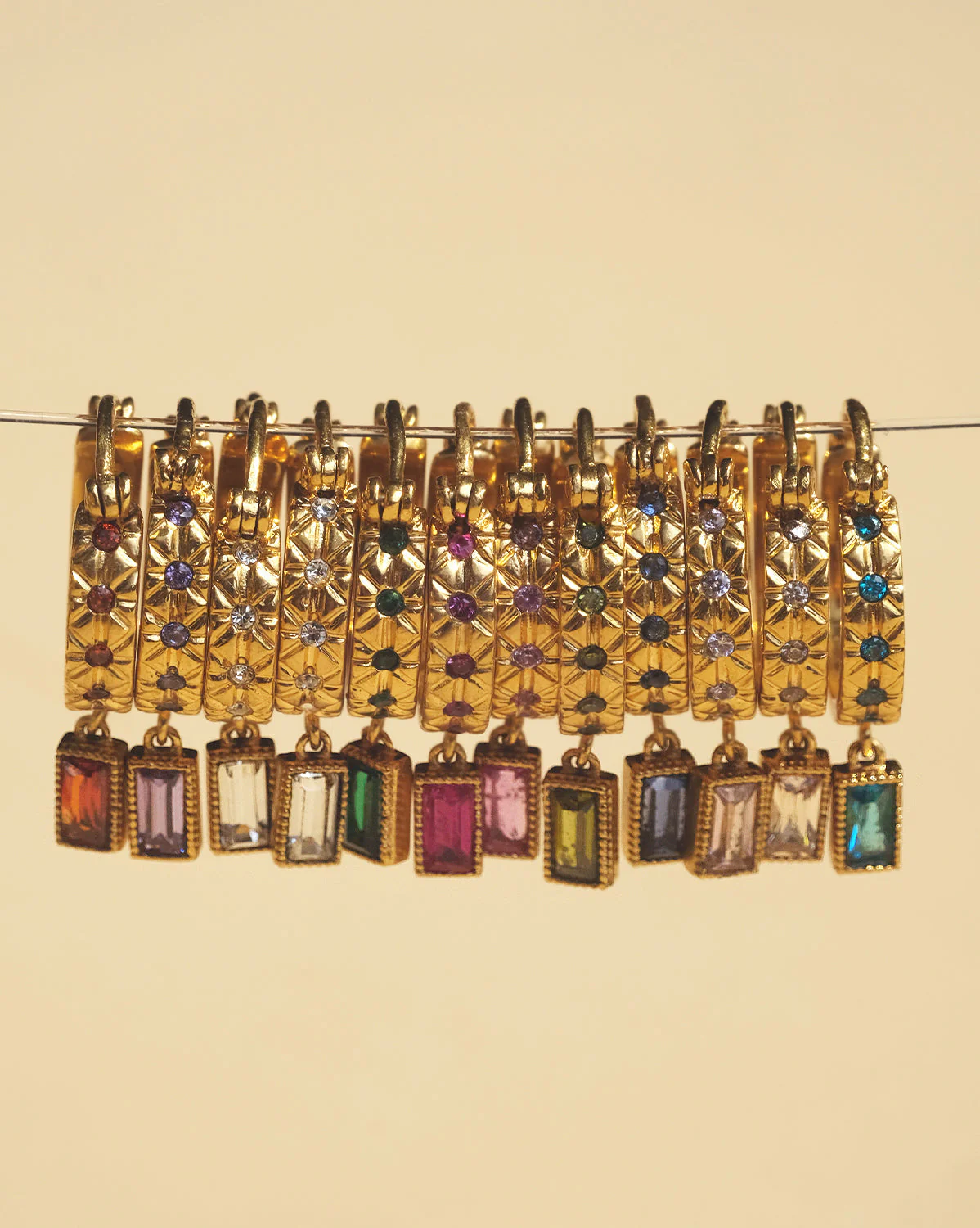 Sara September Birthstone Hoops - Sapphire CZ - Image 5