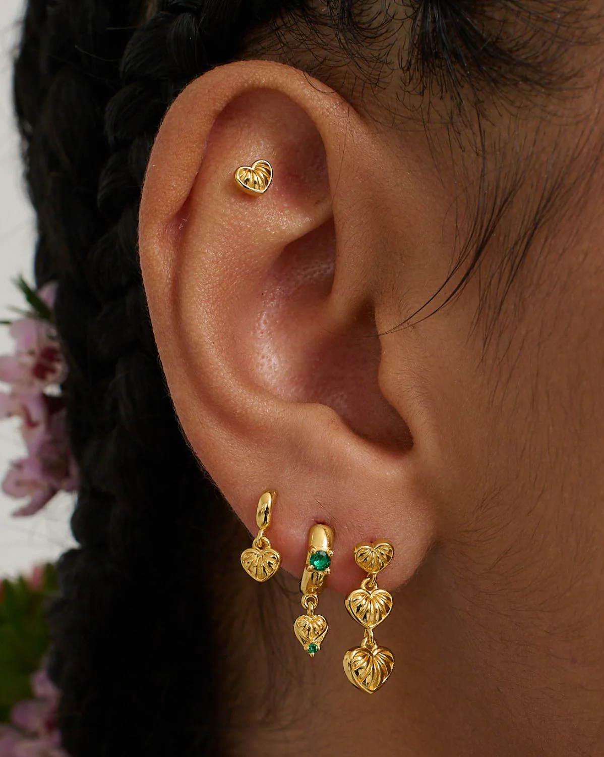 Simone Vintage Heart Earrings Set - Image 3
