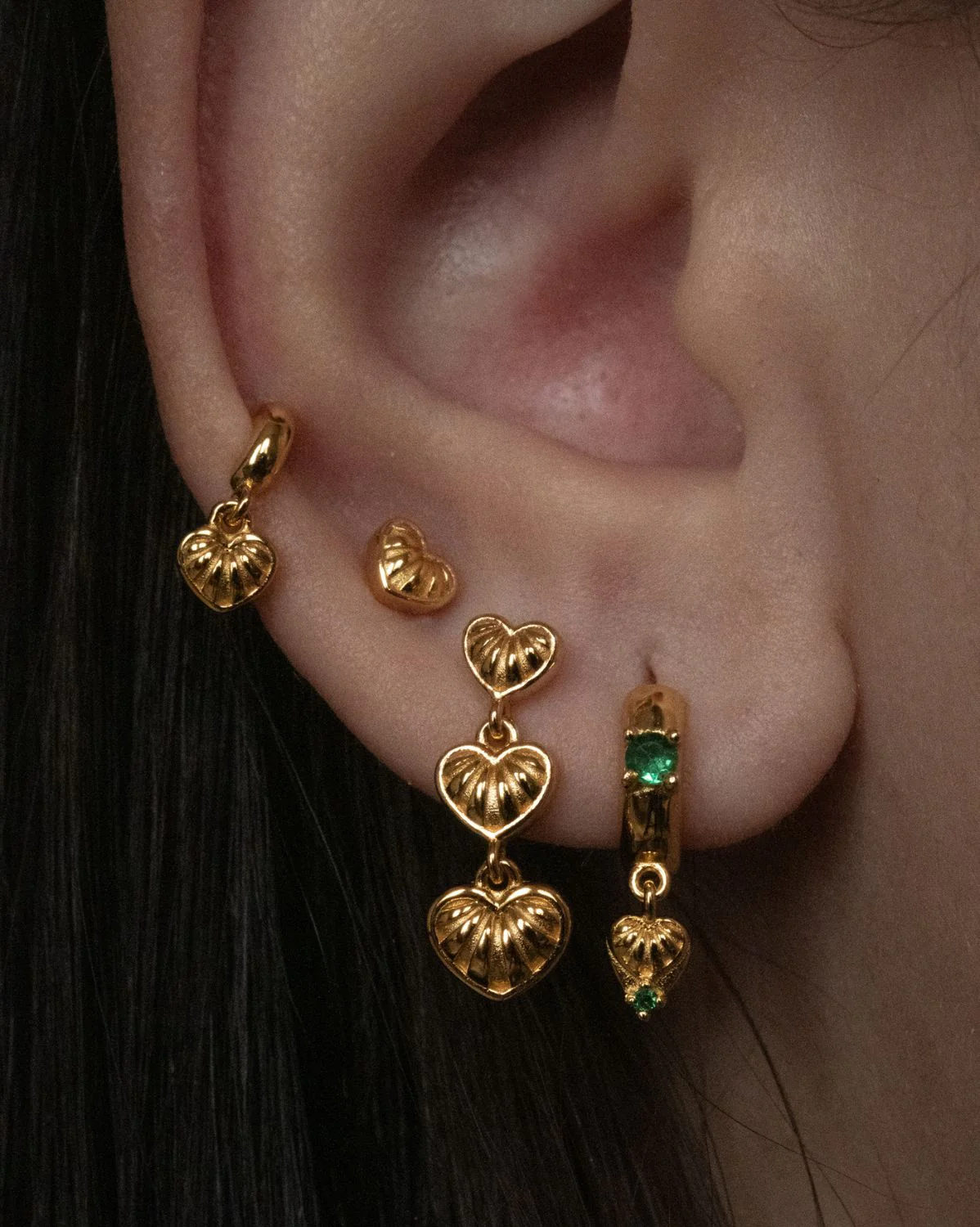 Simone Vintage Heart Earrings Set - Image 5