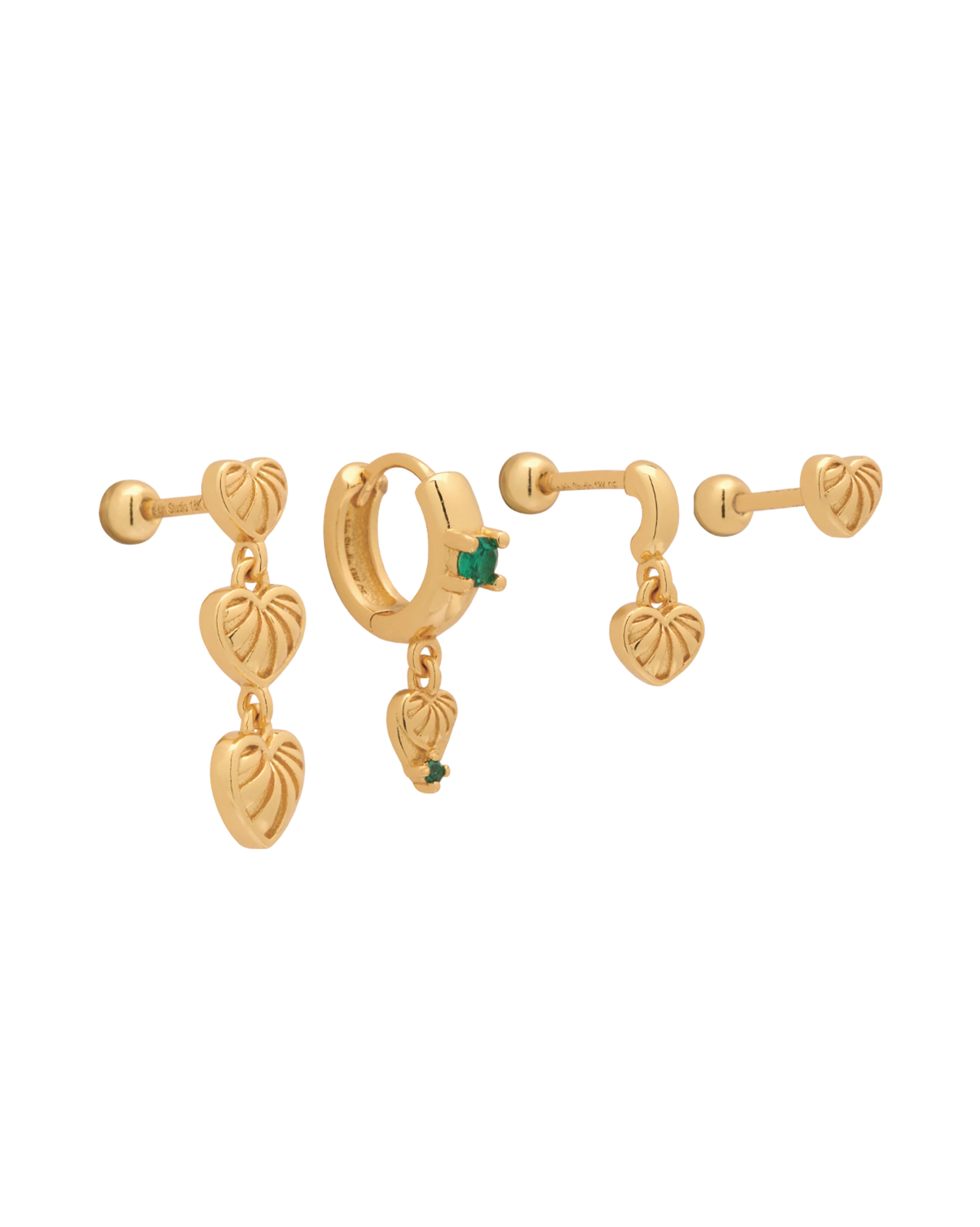 Simone Vintage Heart Earrings Set - Image 9