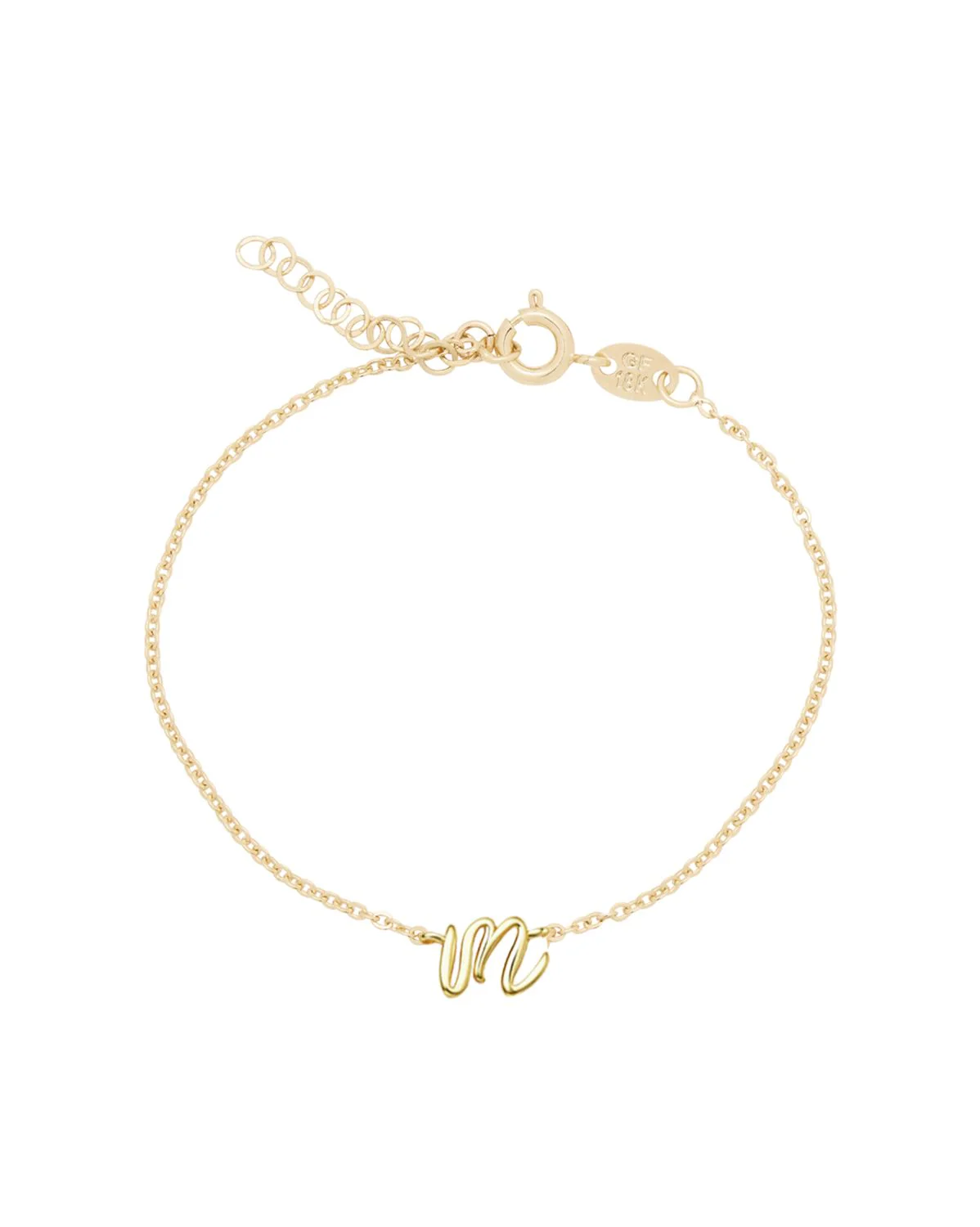 Single Cursive Initial Bracelet