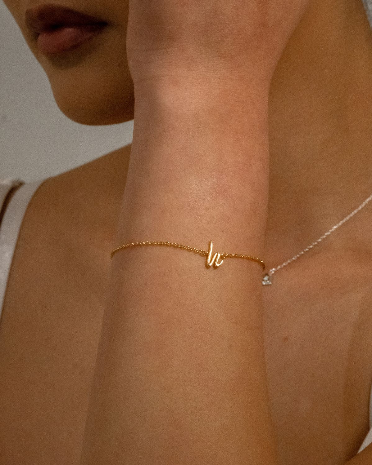 Single Cursive Initial Bracelet - Image 5