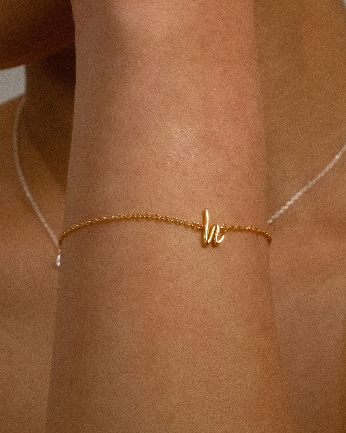 Single Cursive Initial Bracelet - Image 6