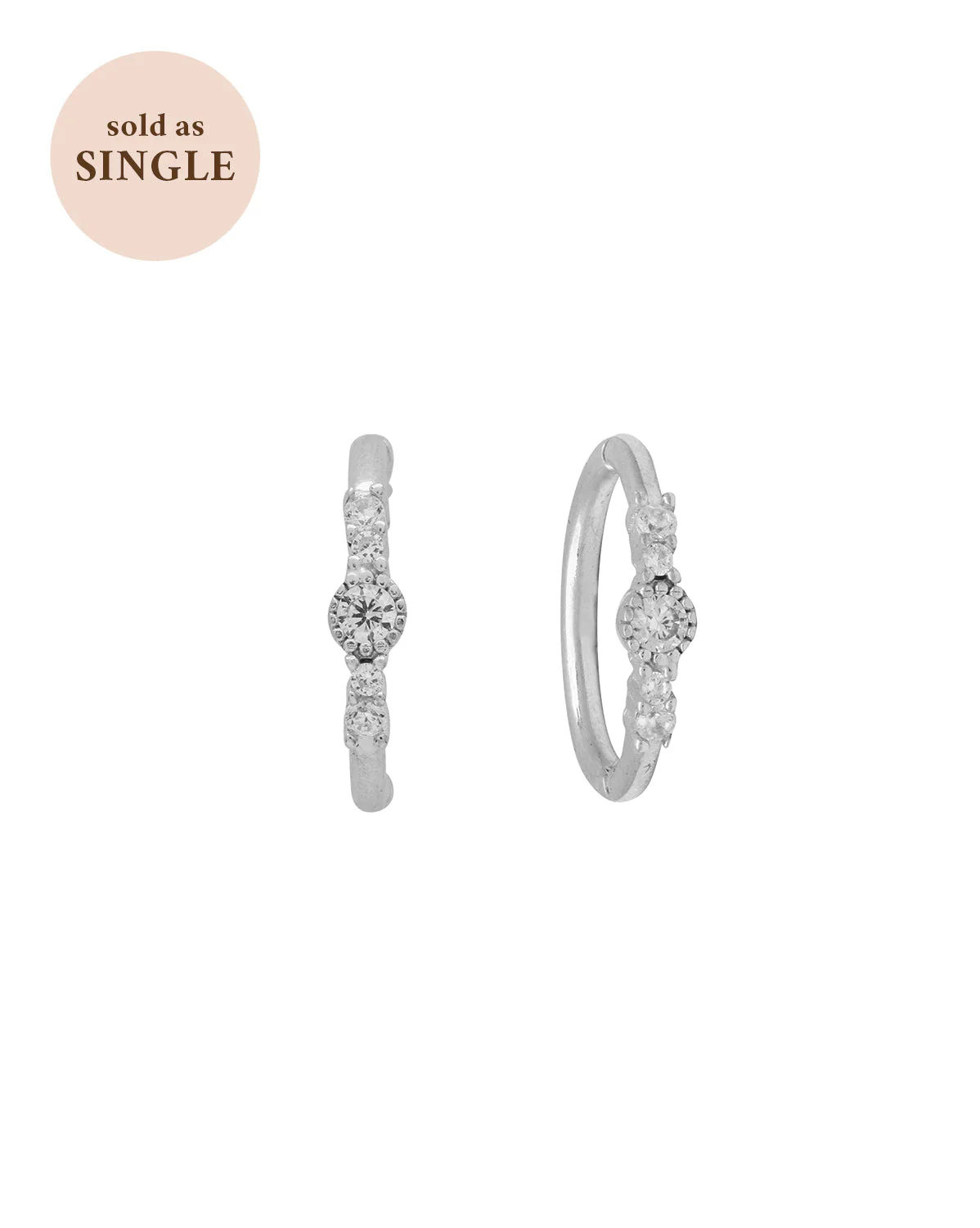 Siria Single Hoop - Sterling Silver - Image 6