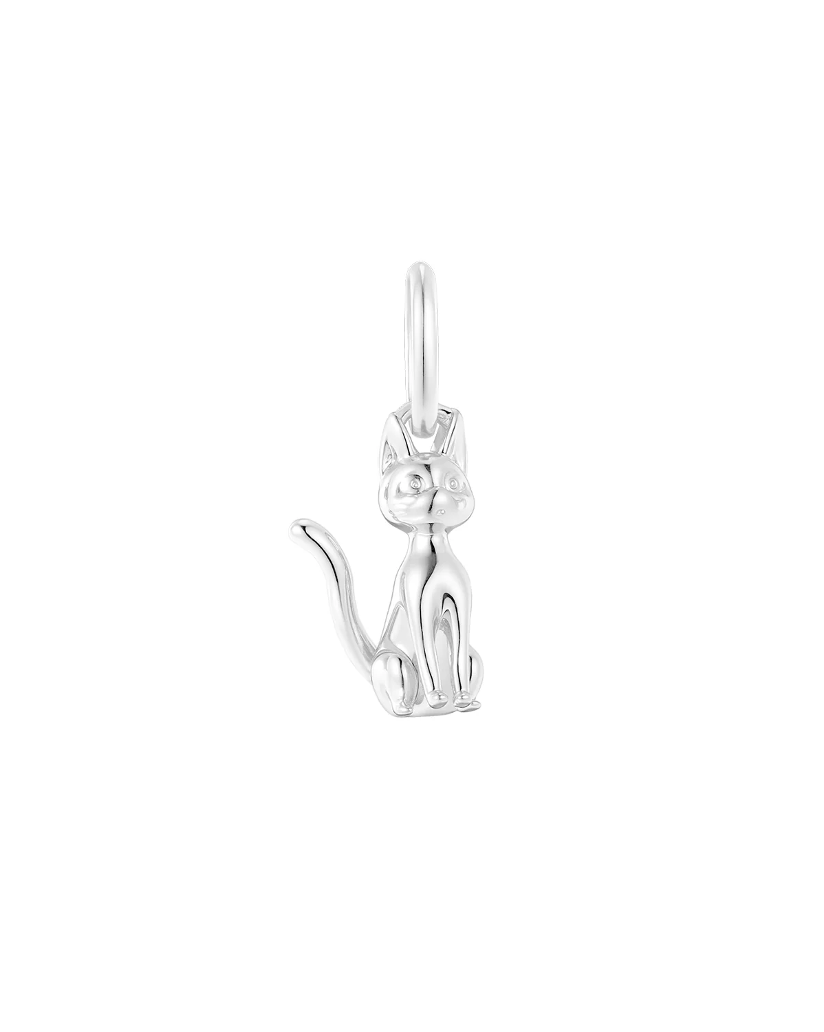 Sitting Jiji Cat Charm - Sterling Silver