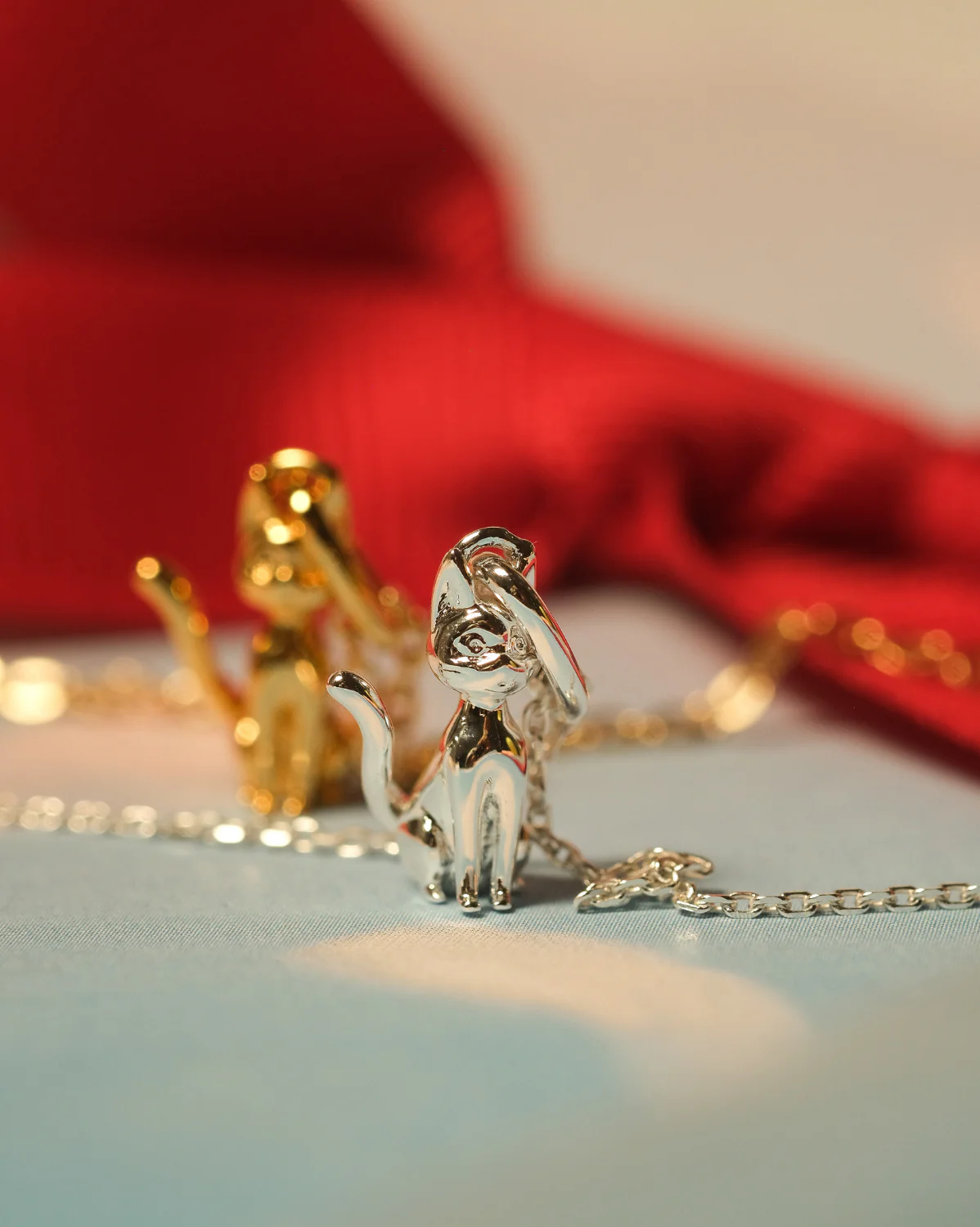Sitting Jiji Cat Charm - Sterling Silver - Image 4