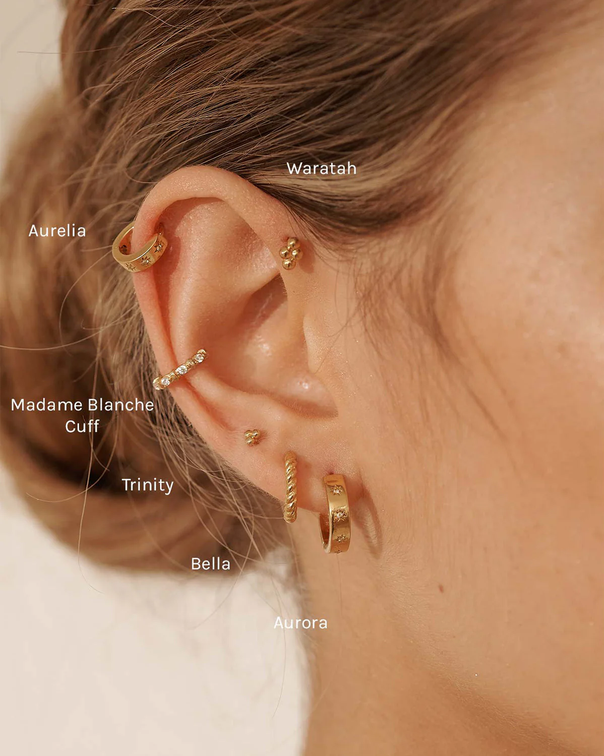 Solid Gold Aurora Bold Gemstone Hoops - Image 10