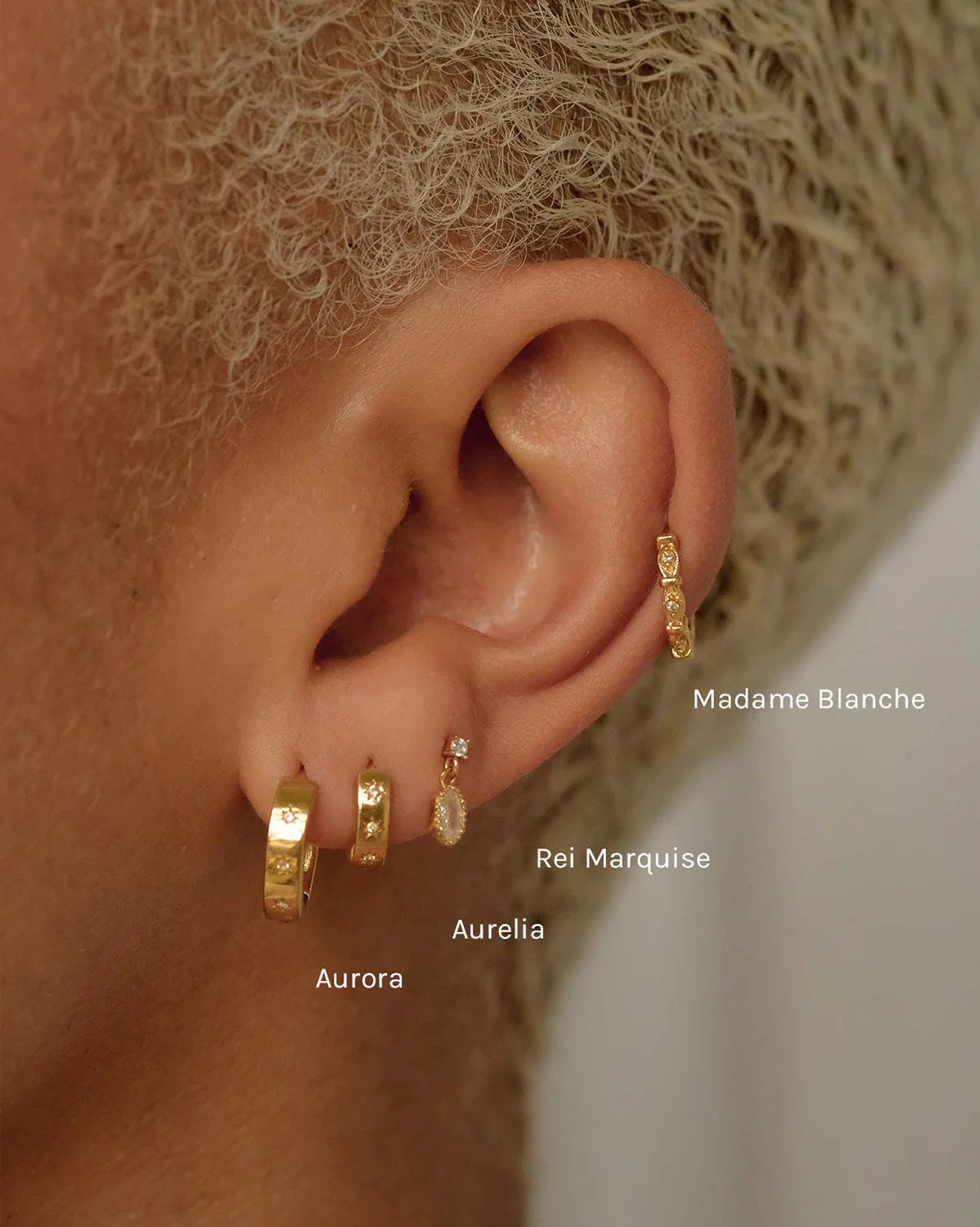 Solid Gold Aurora Bold Gemstone Hoops - Image 8