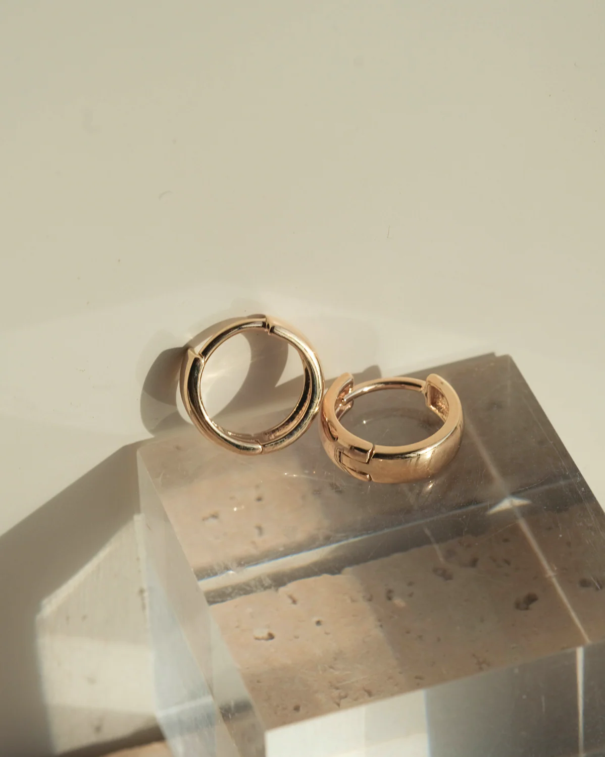 Solid Gold Bold Dome Hoops - Image 4