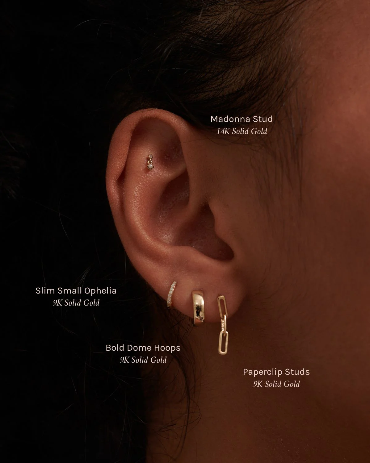Solid Gold Bold Dome Hoops - Image 5