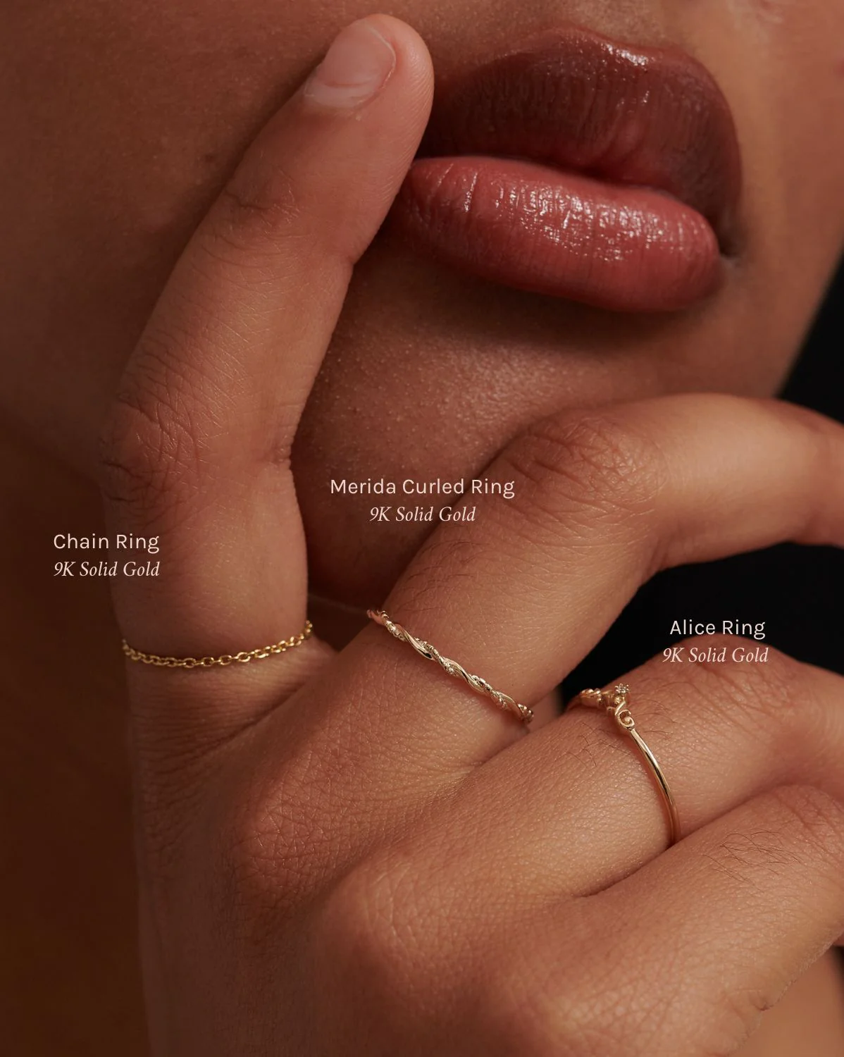 Solid Gold Minimal Chain Ring - Image 4