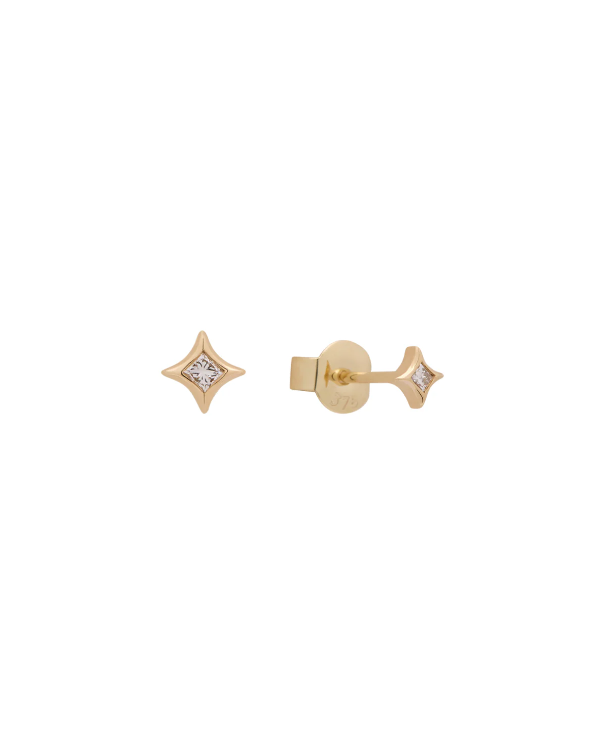 Solid Gold Diamond Sparkle Studs - Image 6
