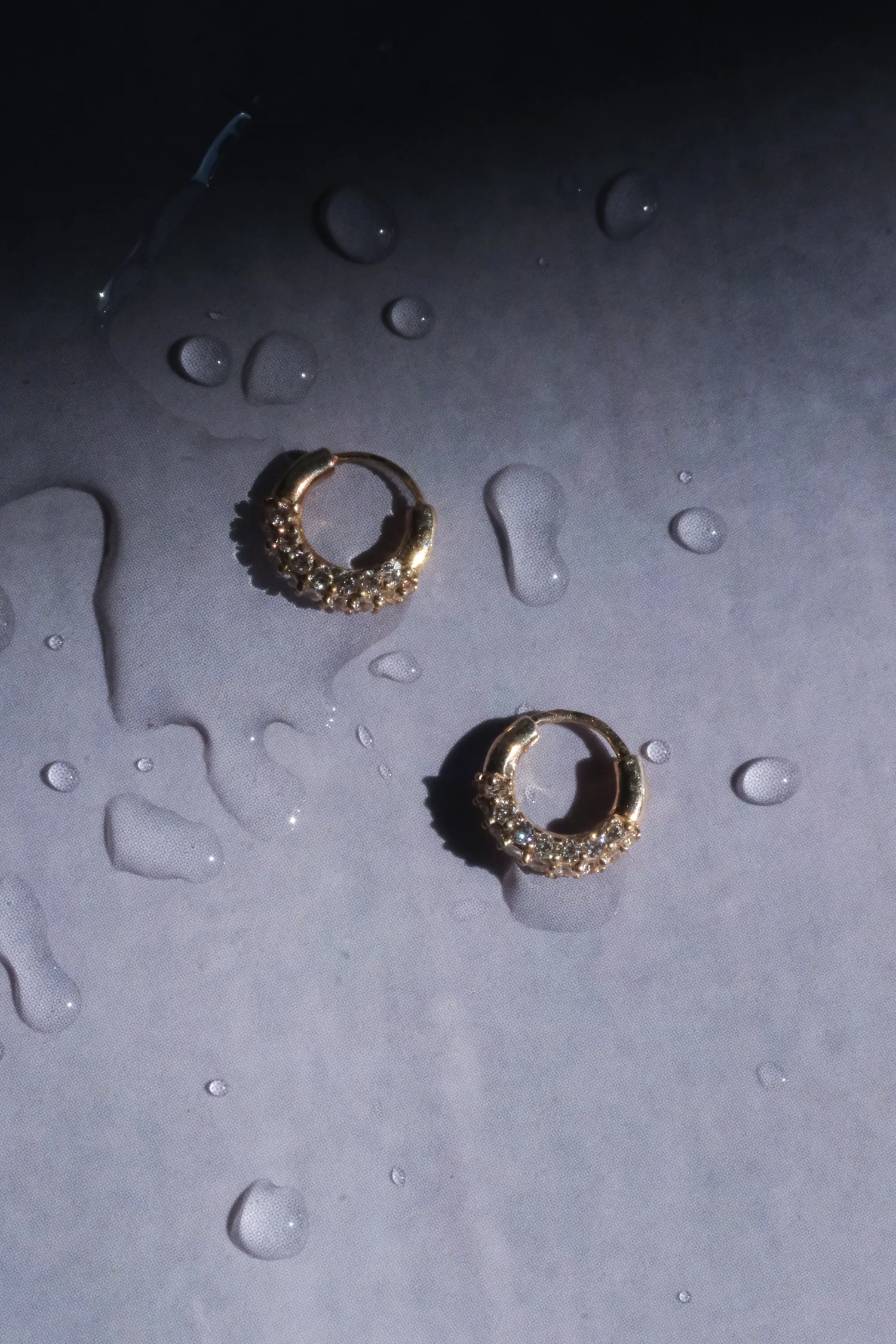 Solid Gold Diamond Tiny Disco Hoop - Image 3