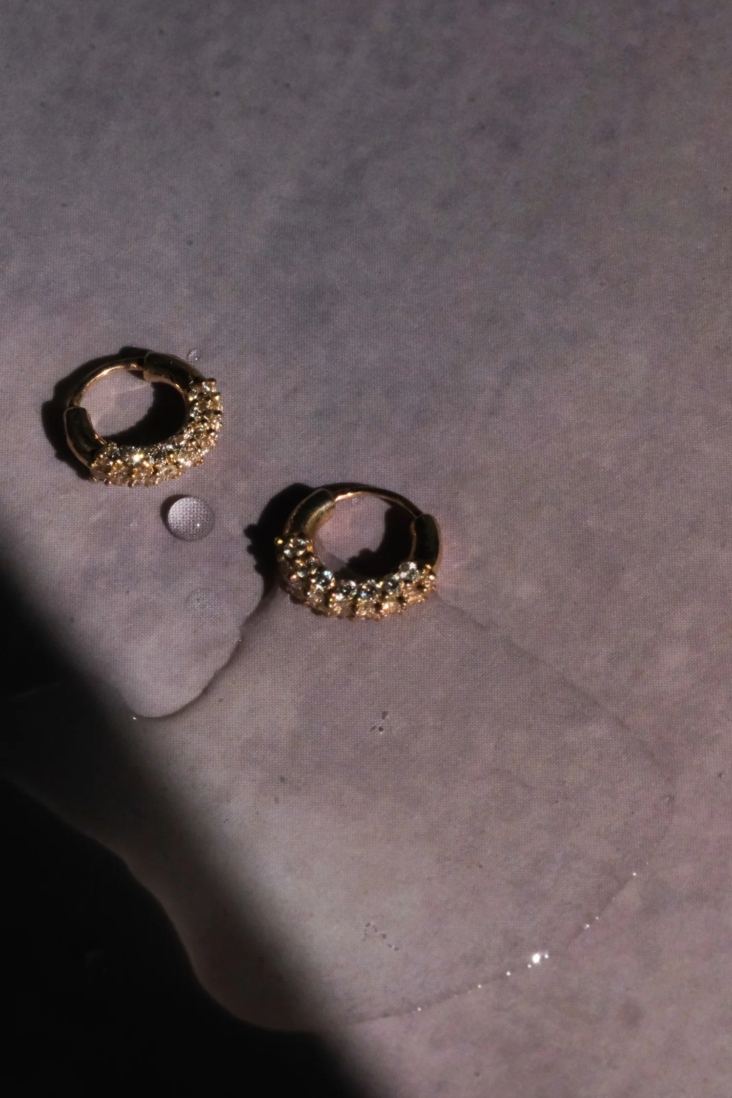 Solid Gold Diamond Tiny Disco Hoop - Image 4