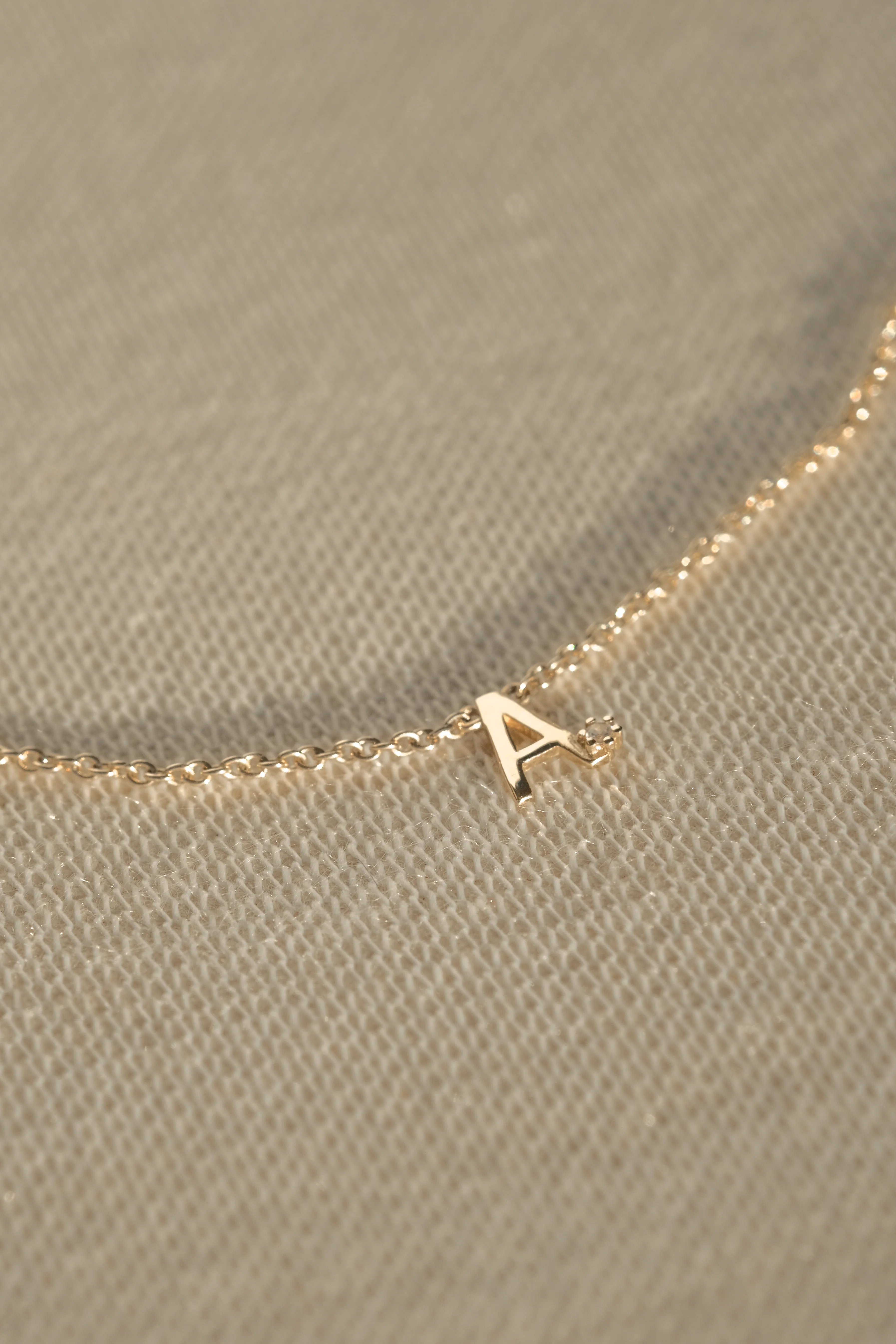 Solid Gold Initial Necklace - Image 11