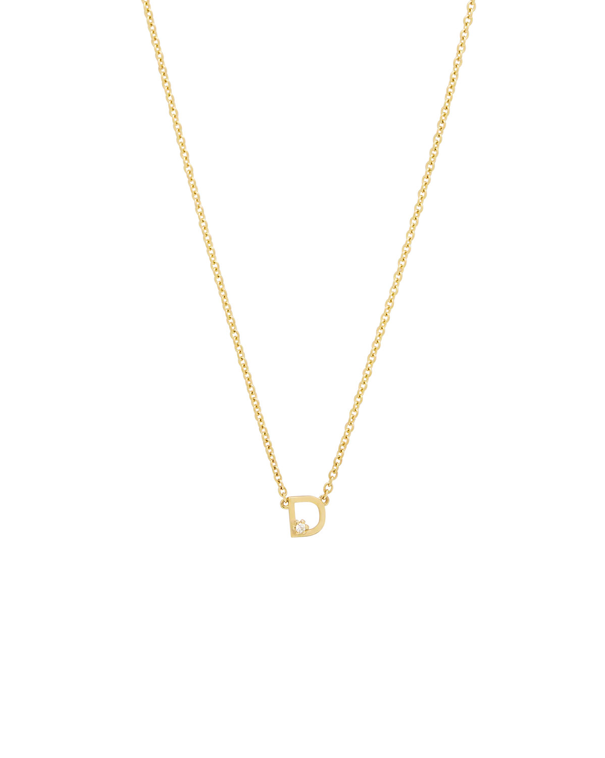 Solid Gold Initial Necklace - Image 14