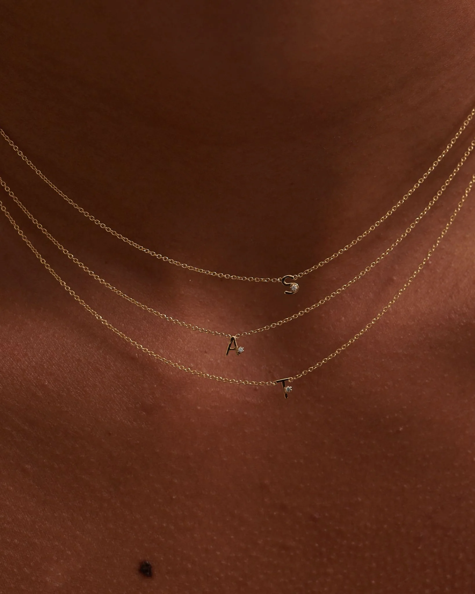 Solid Gold Initial Necklace - Image 2