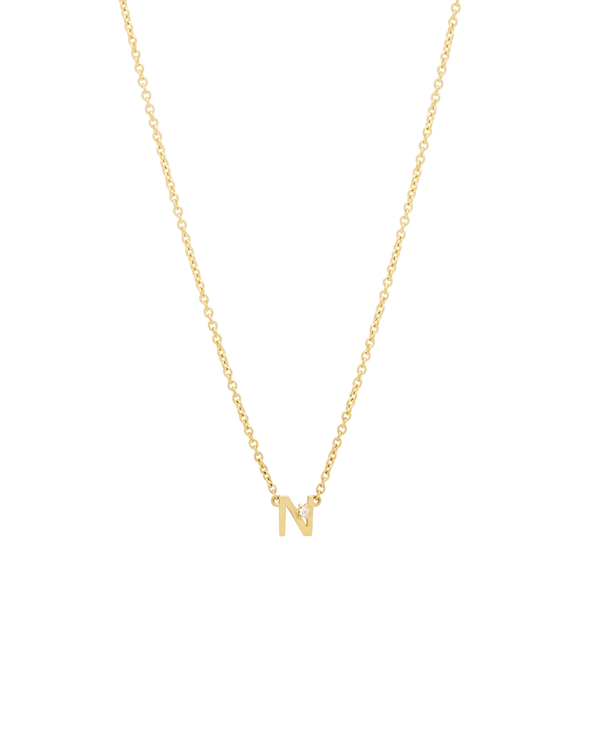 Solid Gold Initial Necklace - Image 24