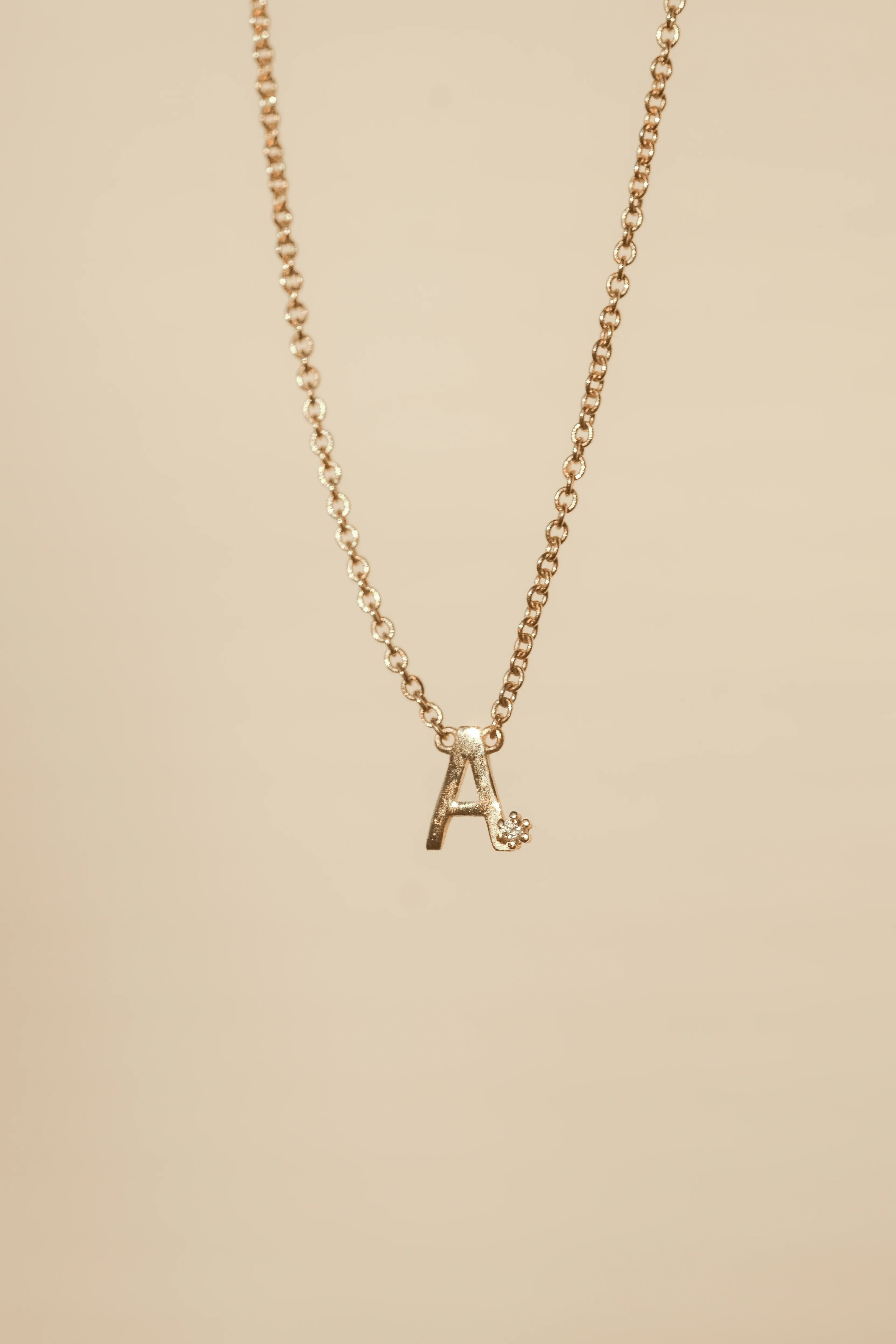 Solid Gold Initial Necklace - Image 4